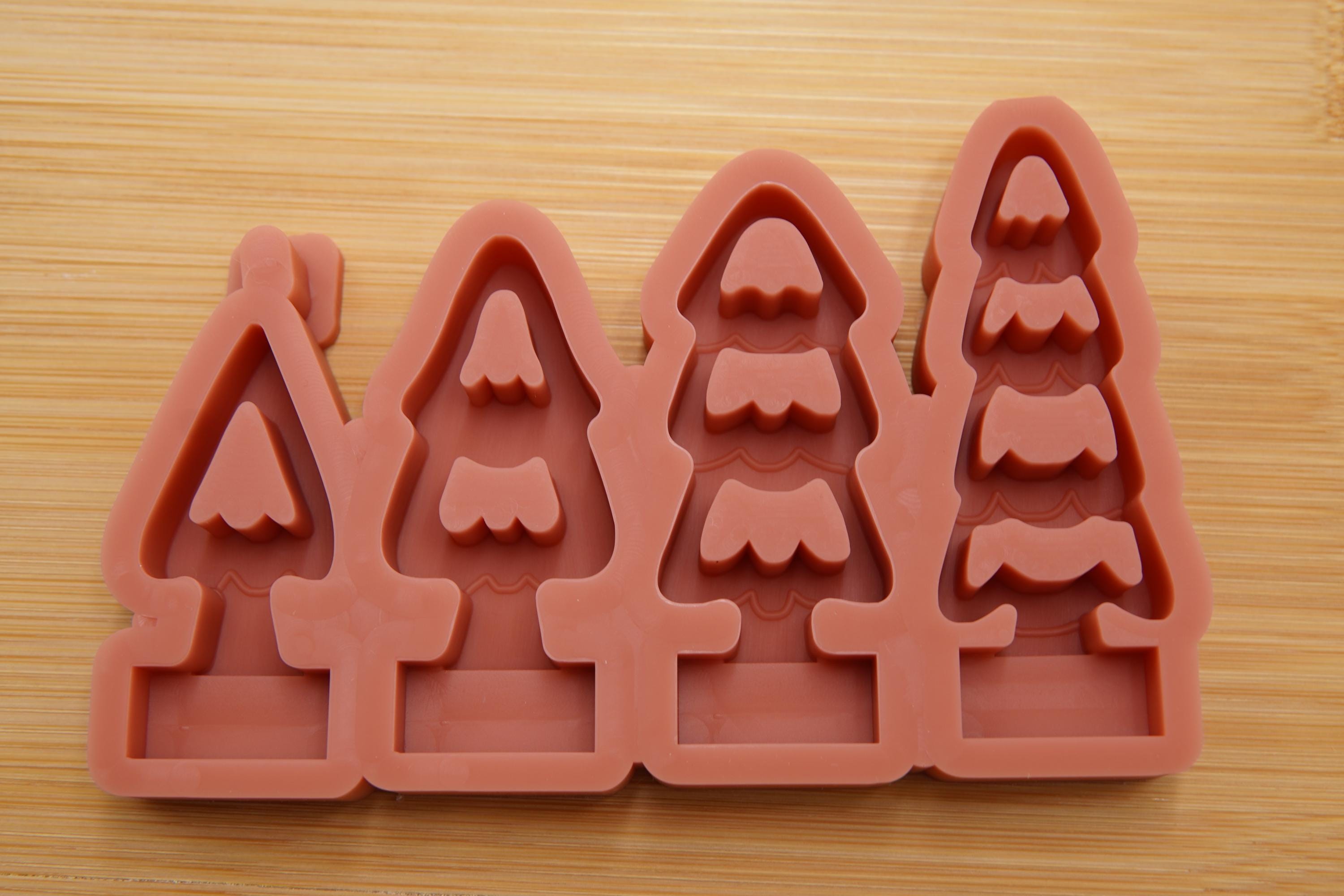 Silikon – Gießform – 4 Tannen offen – Steckform – passend für unser Stecksystem