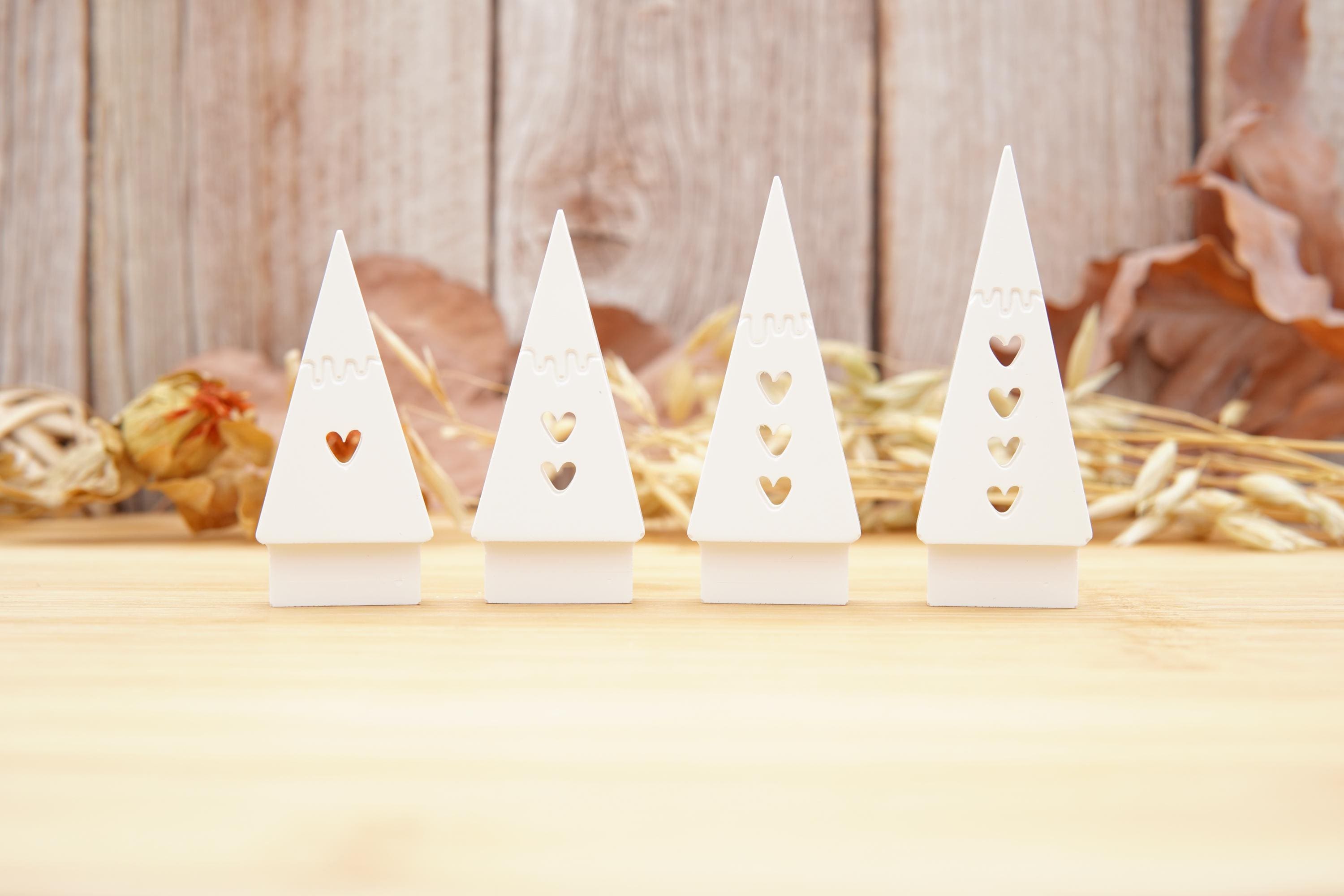 Silikon – Gießform – Dreieckstannen mit Herz – Steckform – passend für unser Stecksystem