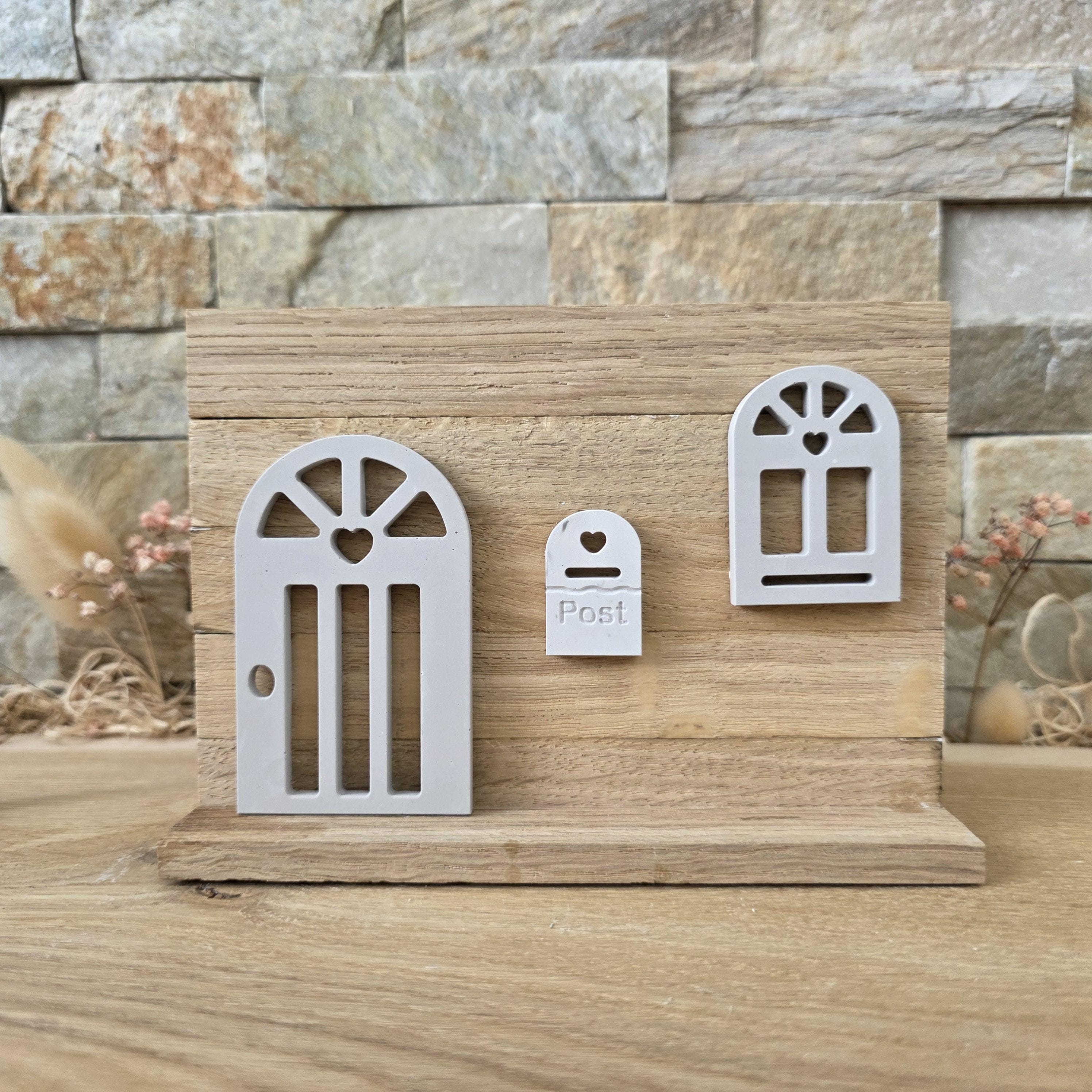 Silikon – Gießform – Wichtelwelt – Tür, Fenster & Briefkasten -