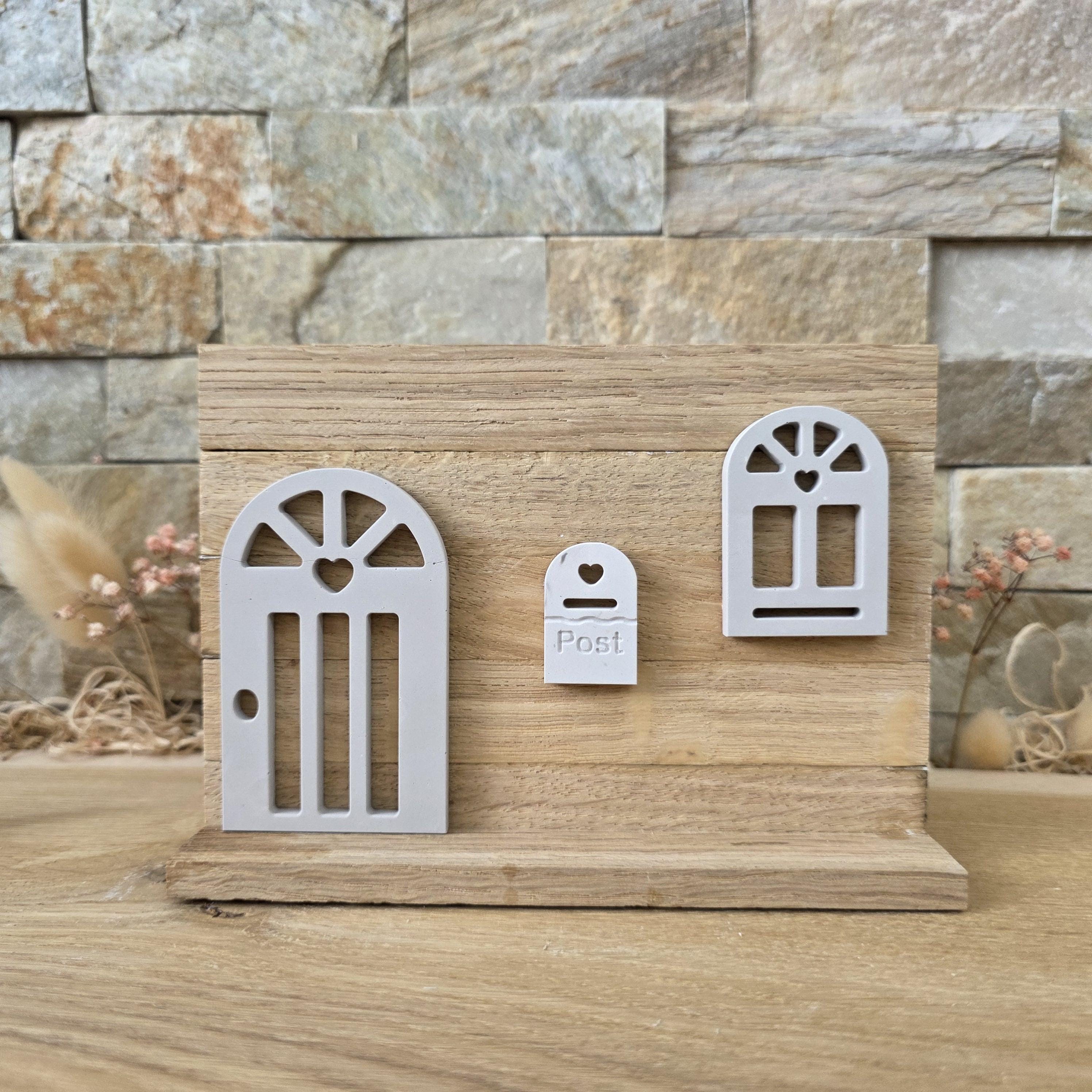 Silikon – Gießform – Wichtelwelt – Tür, Fenster & Briefkasten -