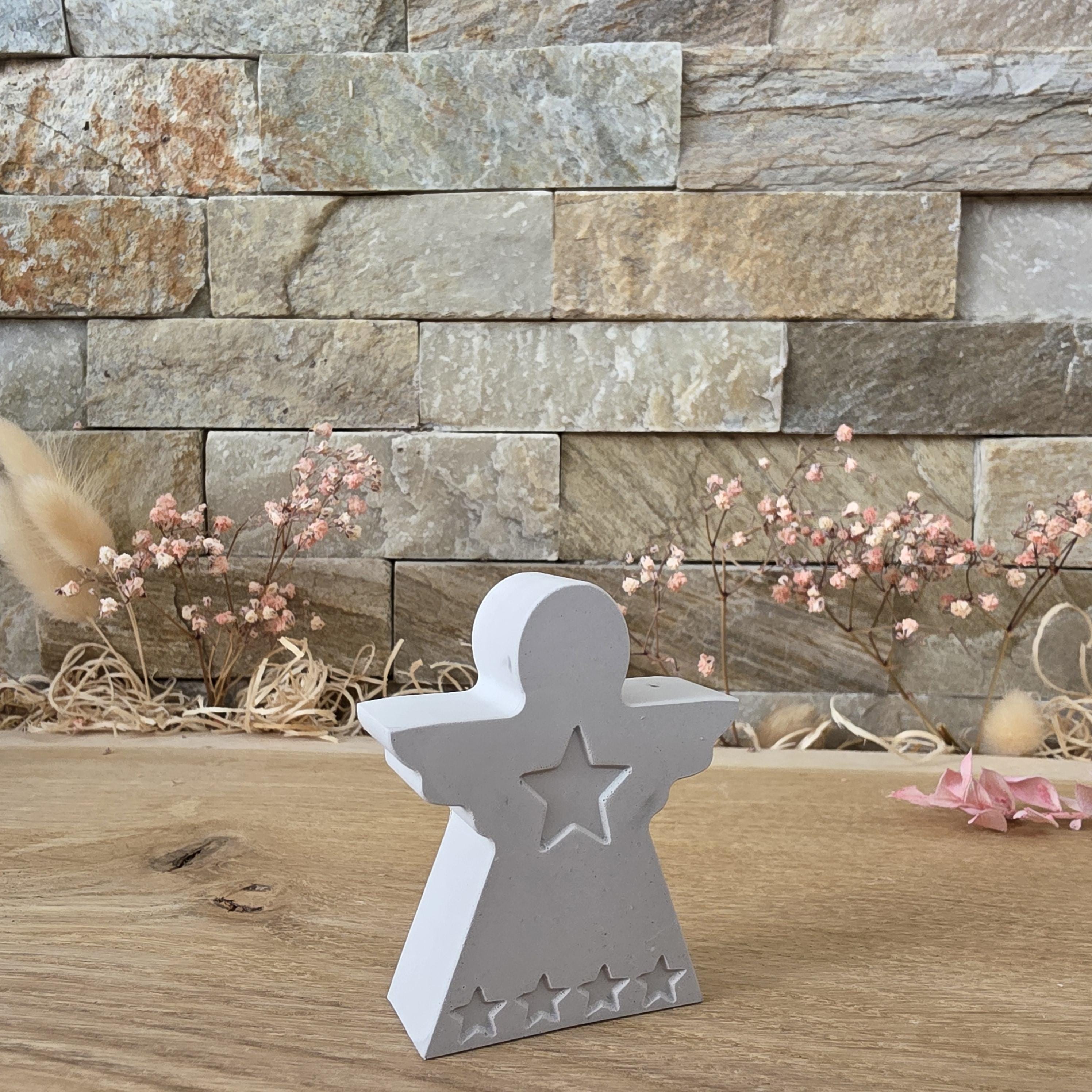 Silikon – Gießform – Engel Sternenglanz – mit zentralem Stern & Mini-Sternen