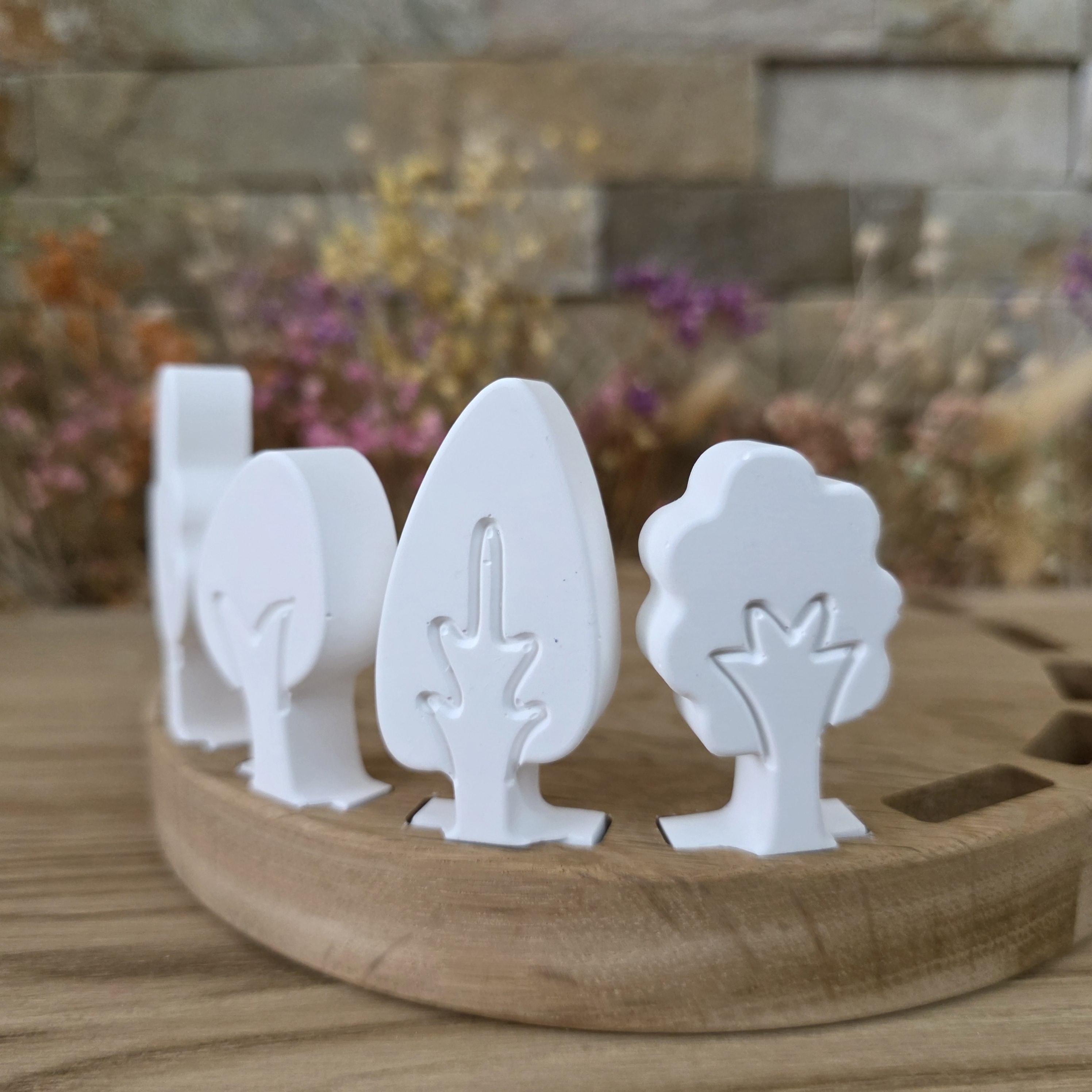 Silikon – Gießform – Steckform Baumquartett – 4 Bäume für den Steckkranz