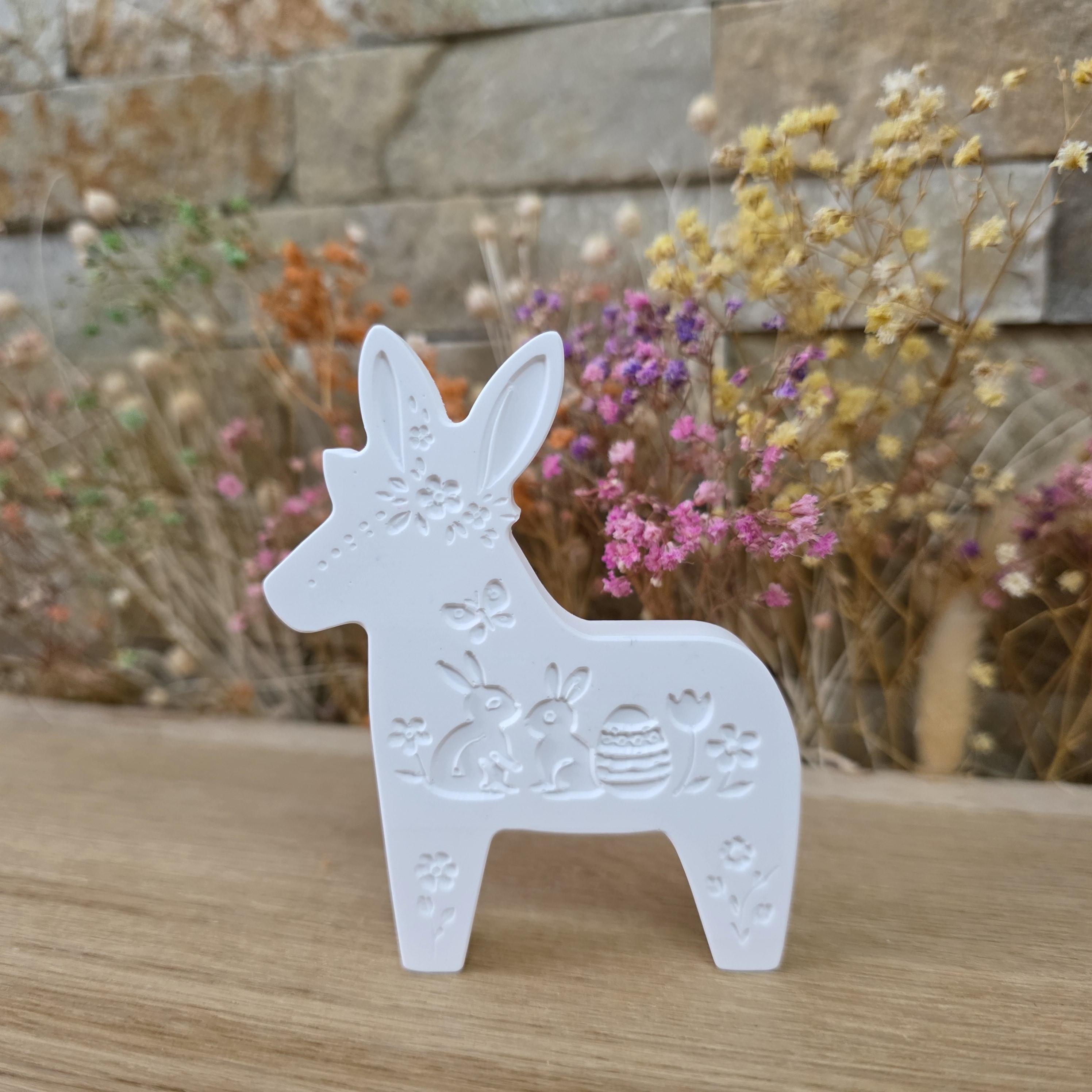 Silikon – Gießform – Dalahopp – Pferd mit Hasenohren & Ostermuster