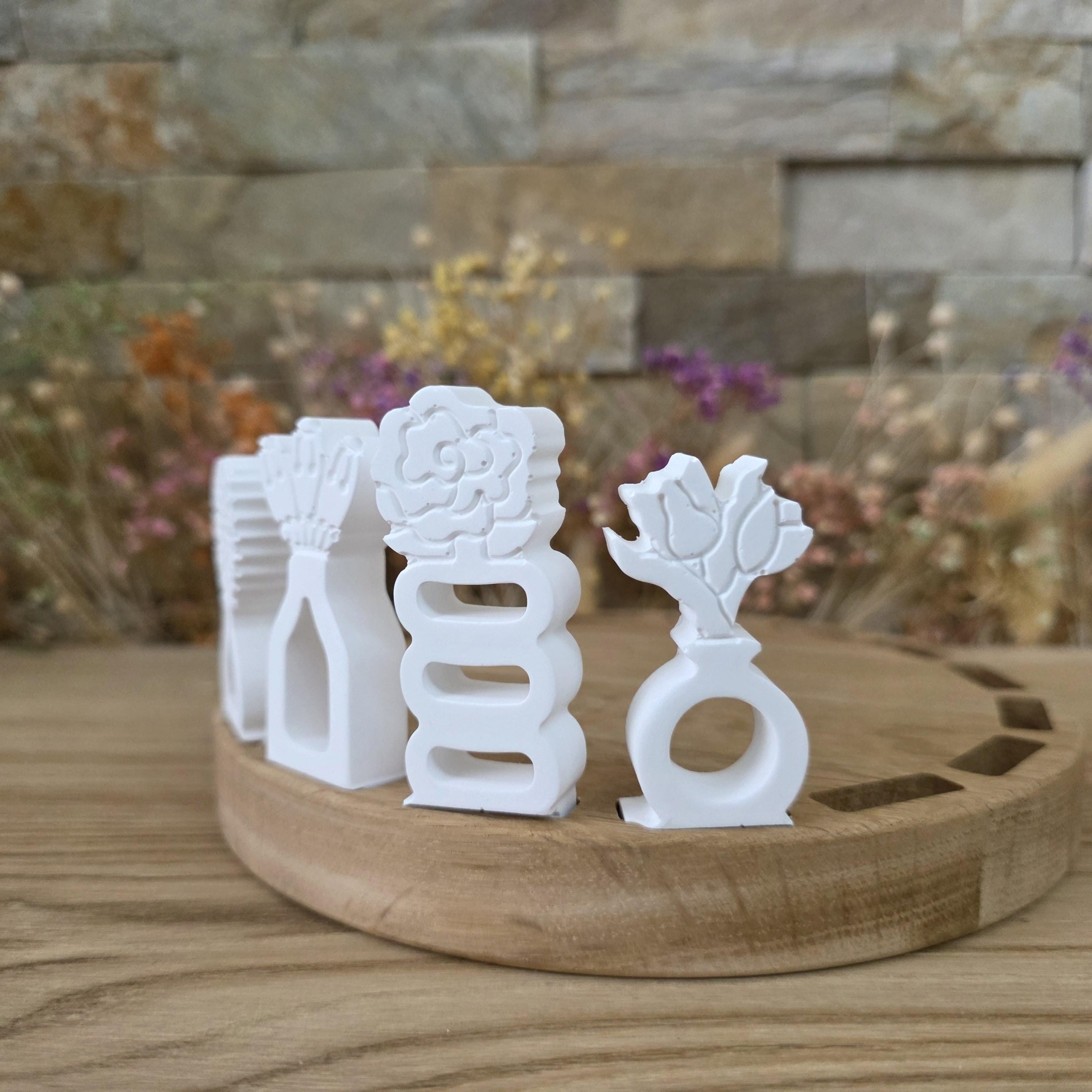 Silikon – Gießform – Steckform Blumenvasen – 4 Blumen für den Steckkranz "2"