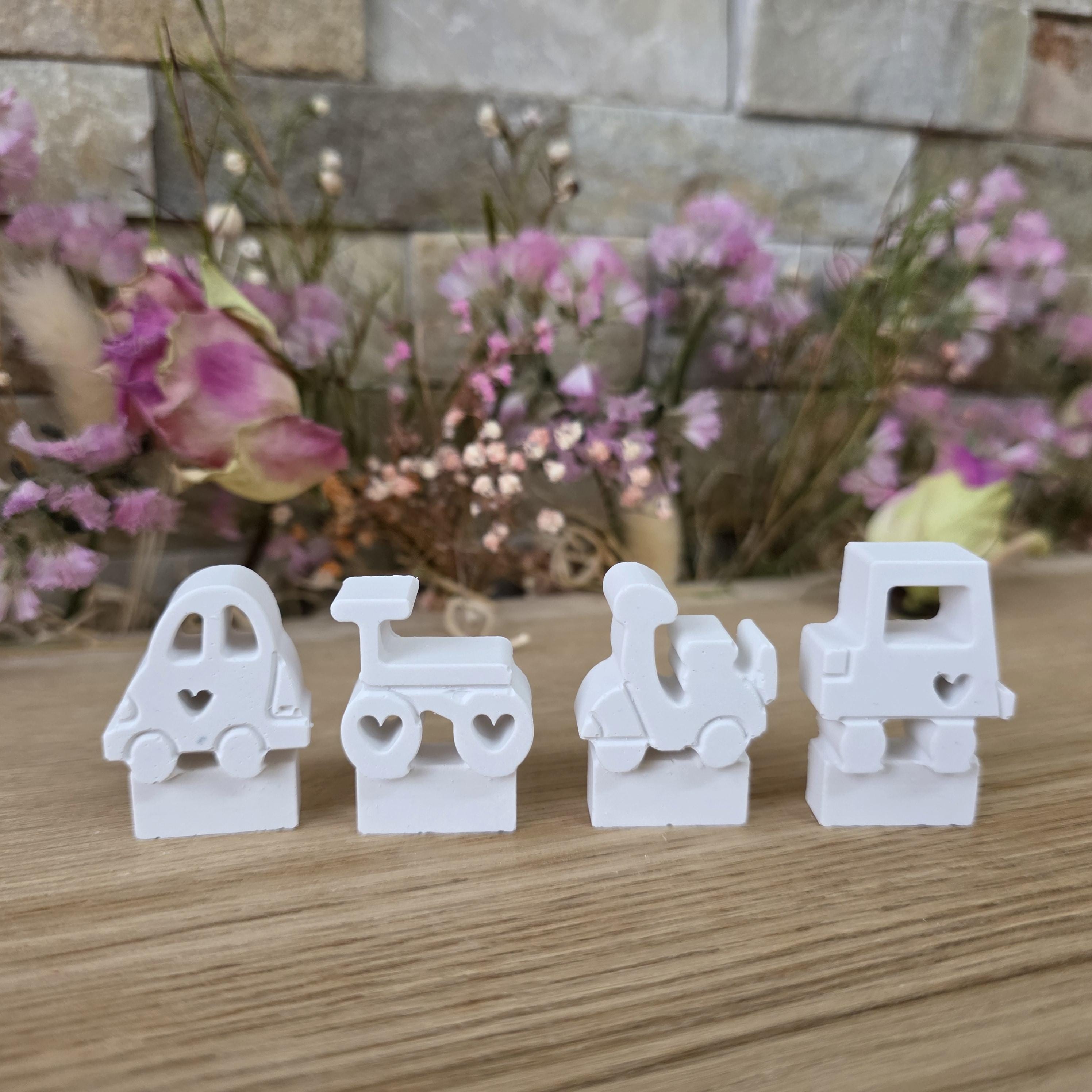 Silikon – Gießform – Steckform Fahrzeuge – 2 Autos & 2 Roller