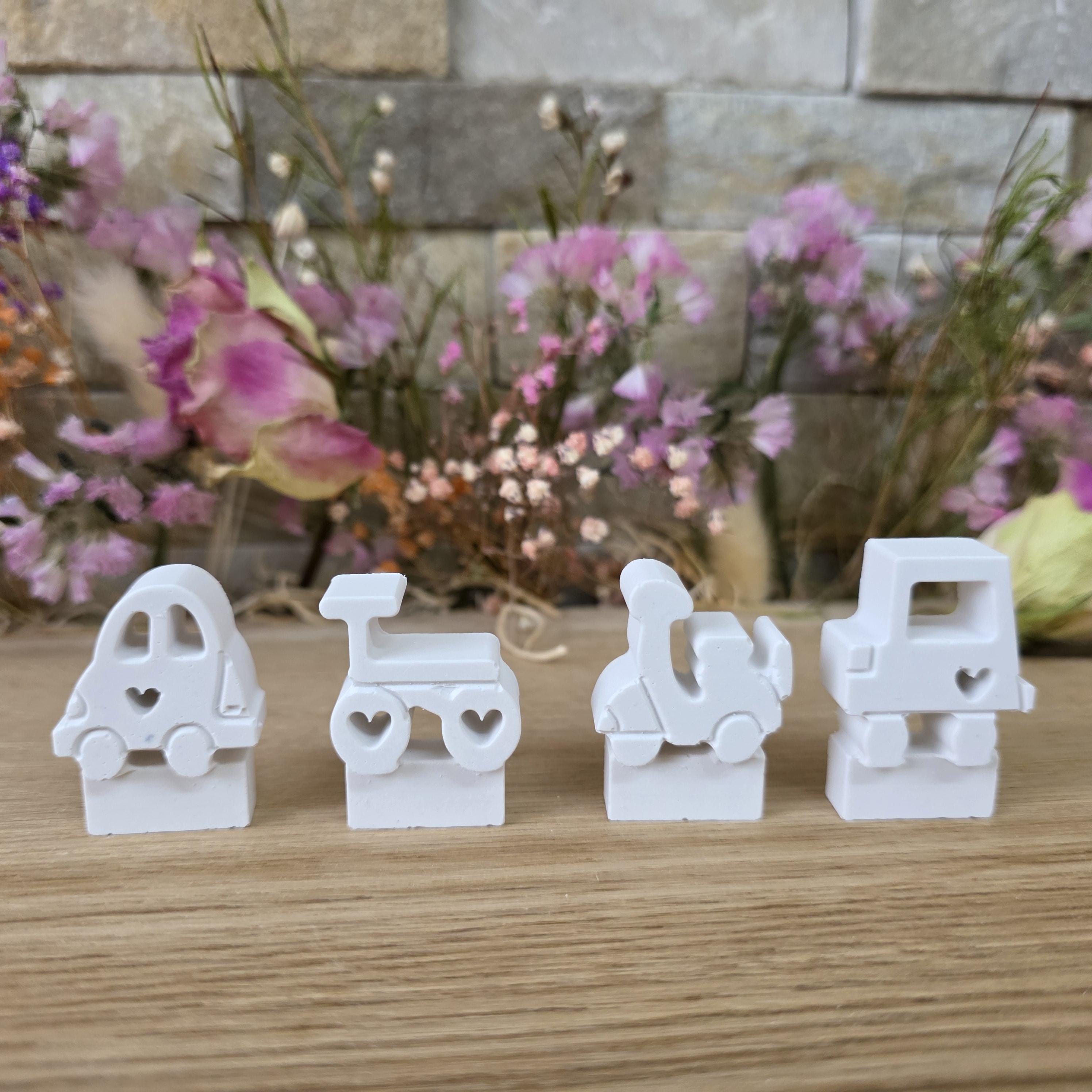 Silikon – Gießform – Steckform Fahrzeuge – 2 Autos & 2 Roller