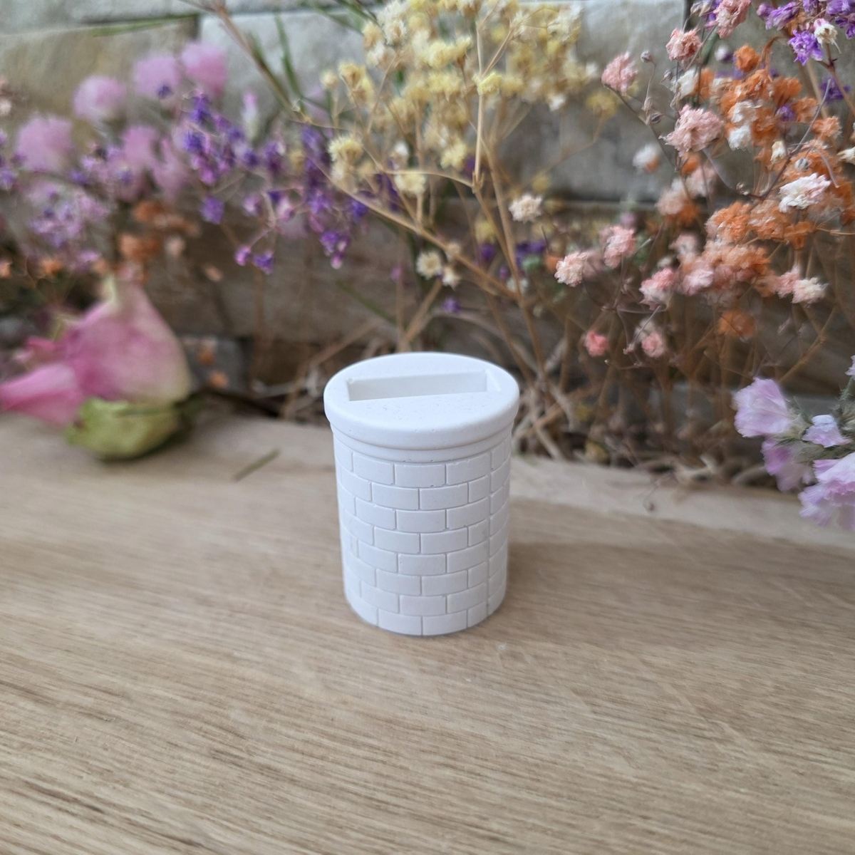 Silikon-Gießform Steckform Blumentopf Ziegel mit Strukturmuster – Ansicht 2