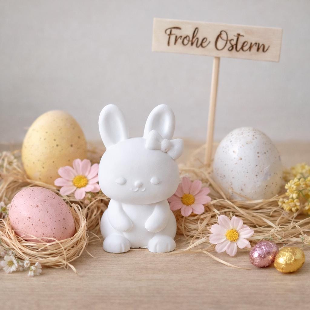 Silikon – Gießform – Minihase mit Schleife