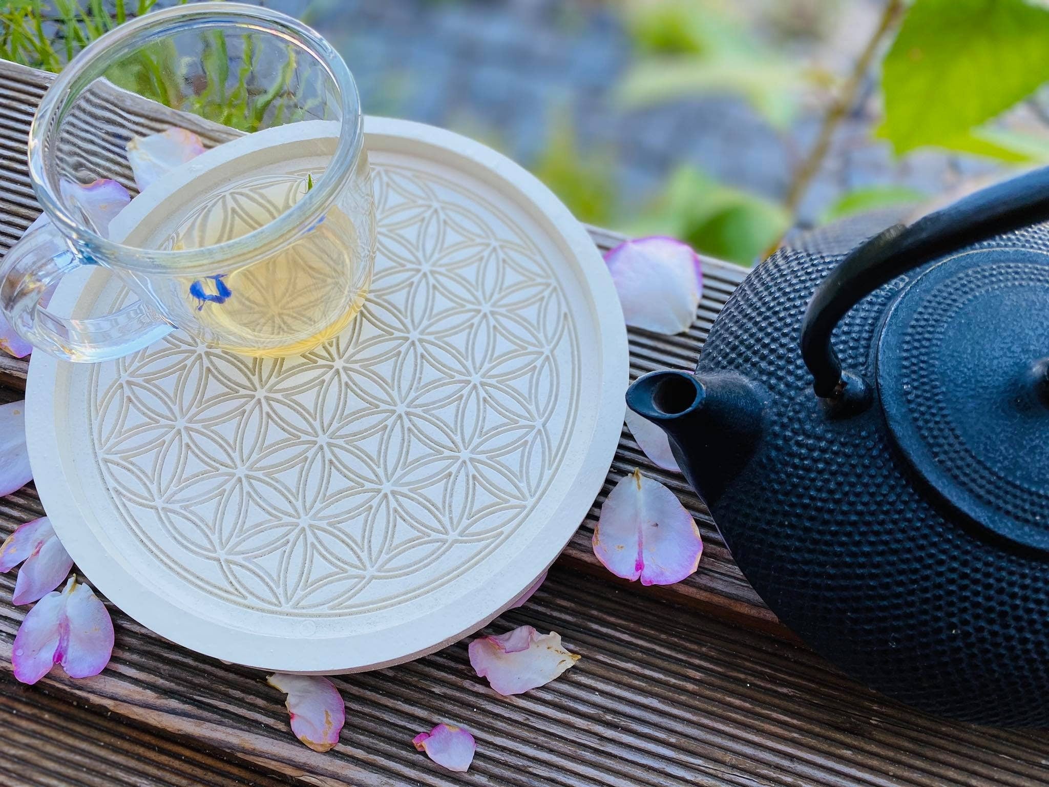 Silikon - Giessform - Untersetzer Blume des Lebens -