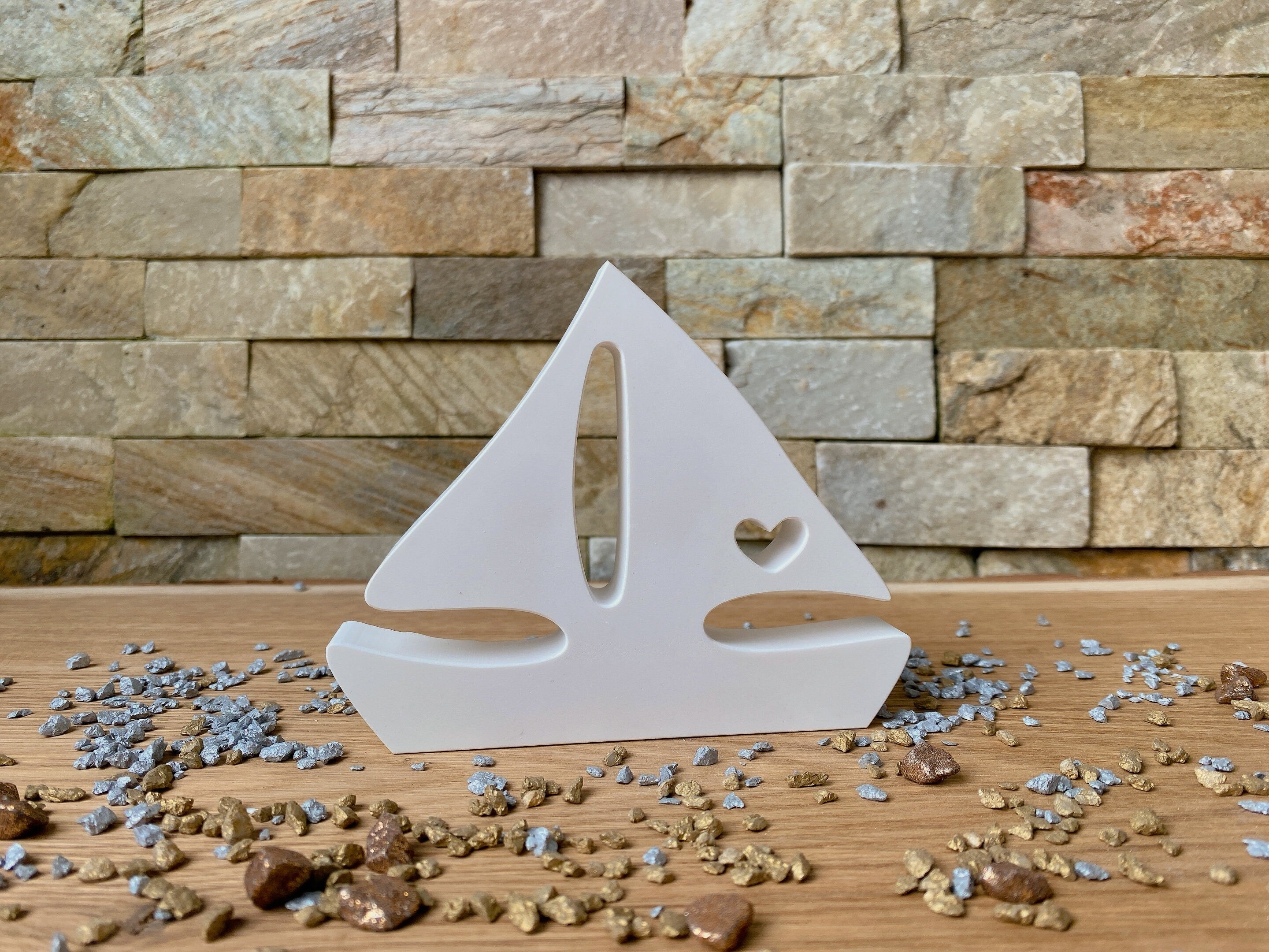 Silikon - Giessform - Segelboot 2 mit Herz -