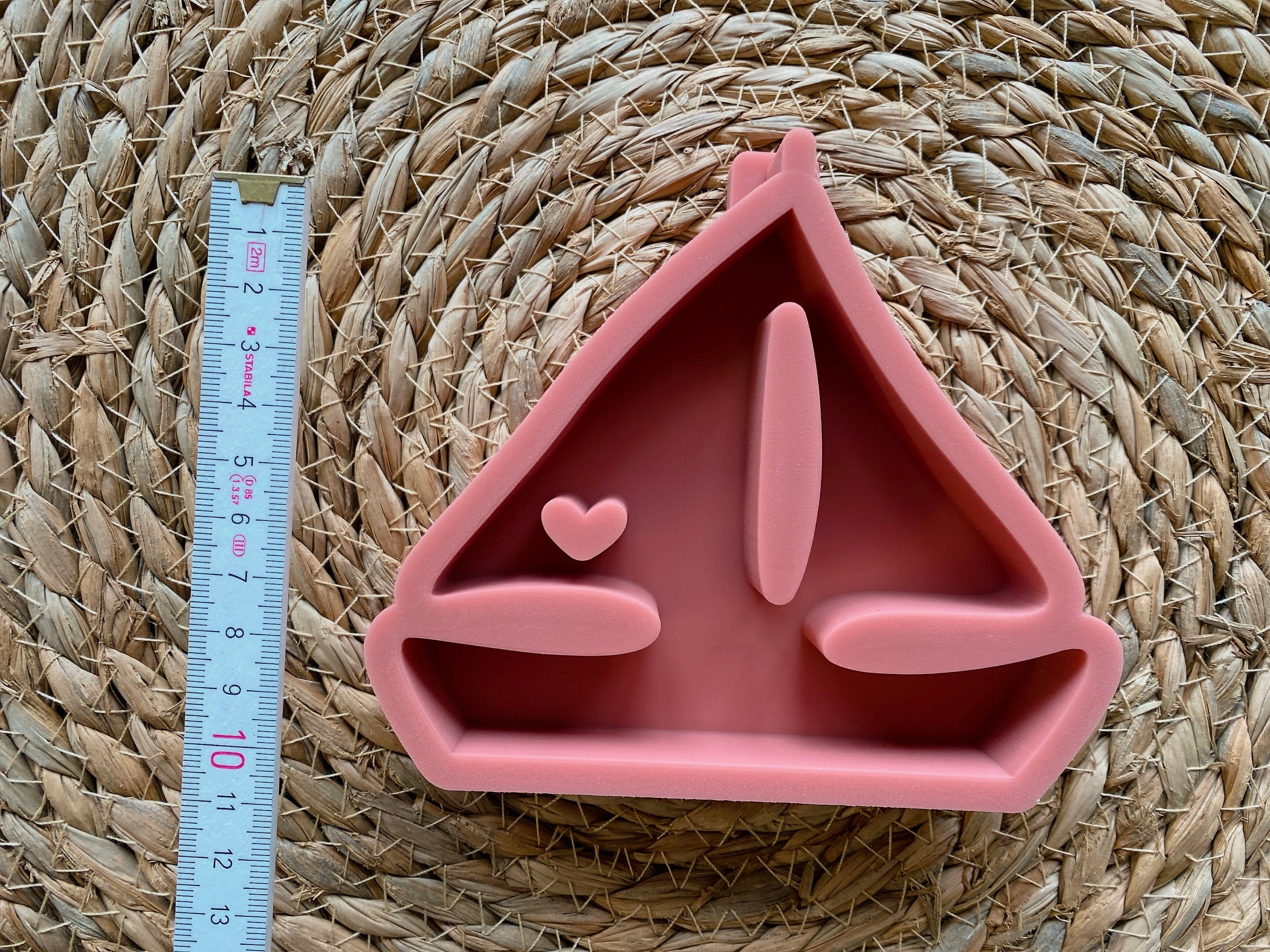 Silikon - Giessform - Segelboot 2 mit Herz -