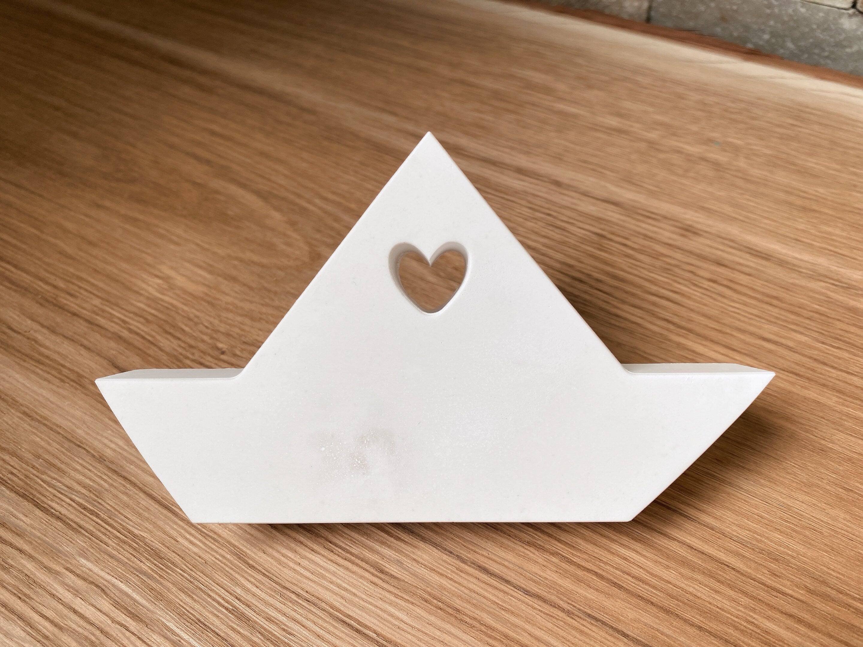 Silikon - Giessform - einfaches Boot mit Herz -