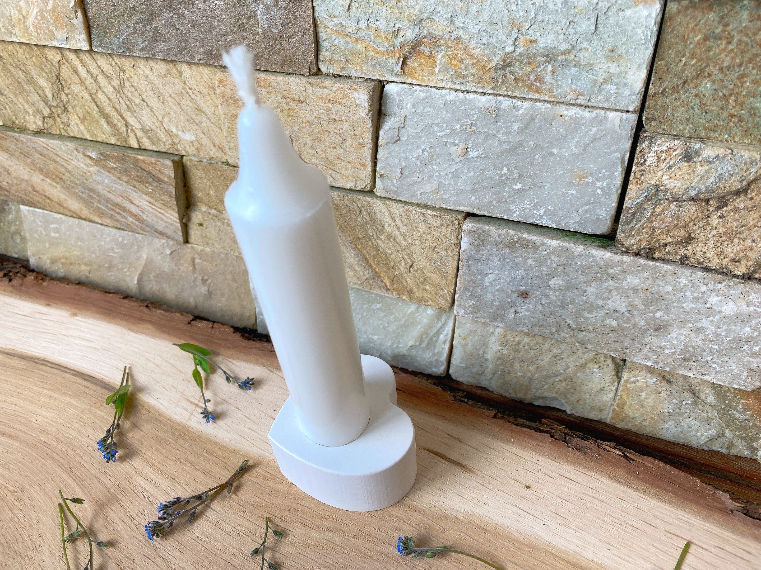 Silikon - Giessform - kleiner Herz Stabkerzenhalter -