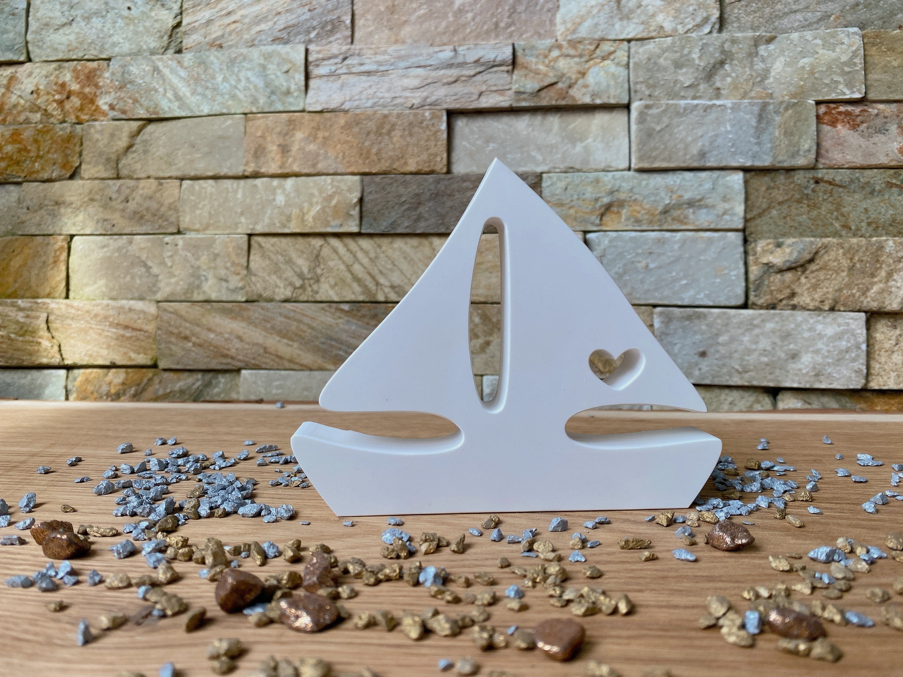 Silikon - Giessform - Segelboot 2 mit Herz -