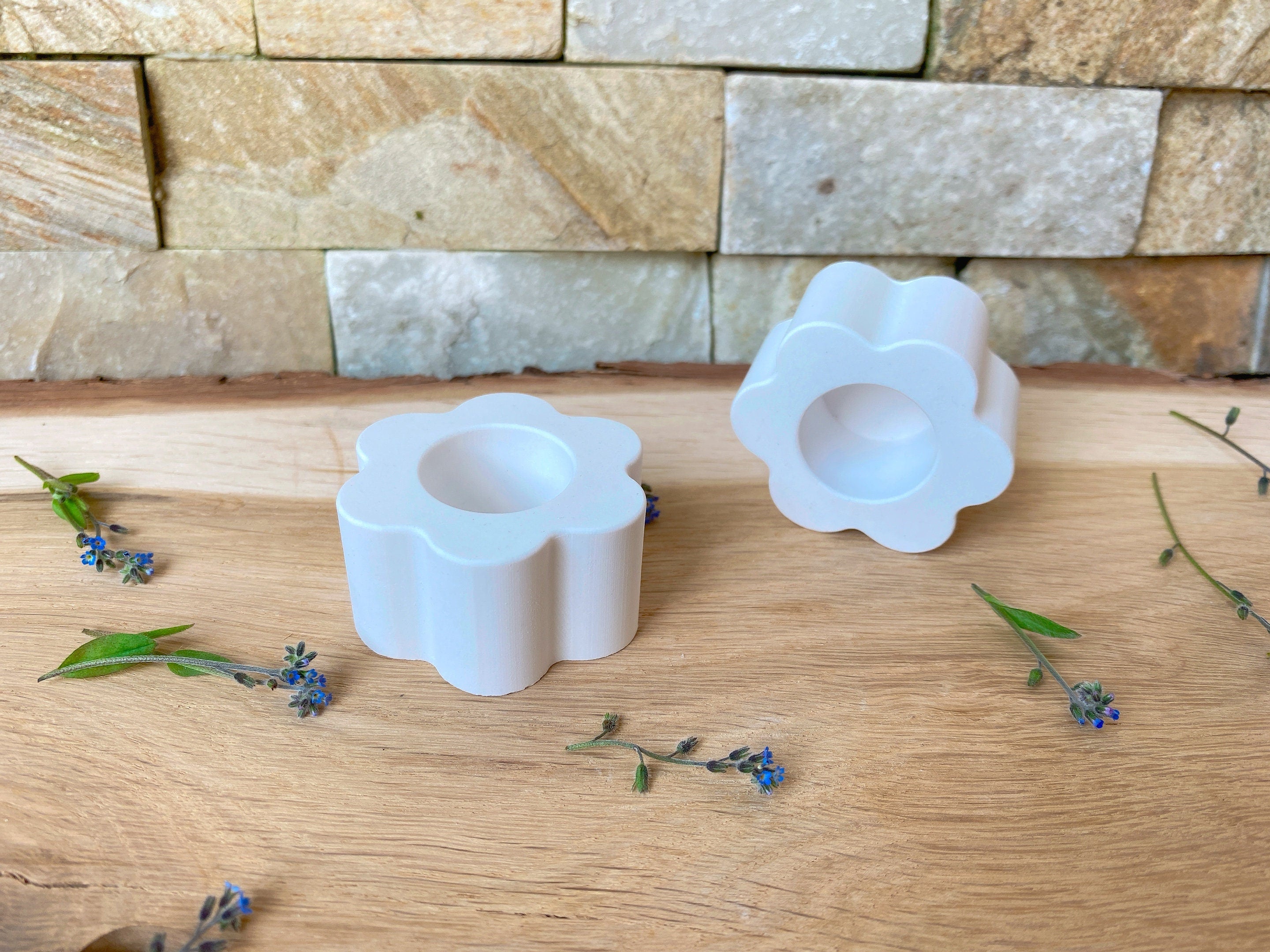 Silikon - Giessform - kleine Blumenstabkerze -