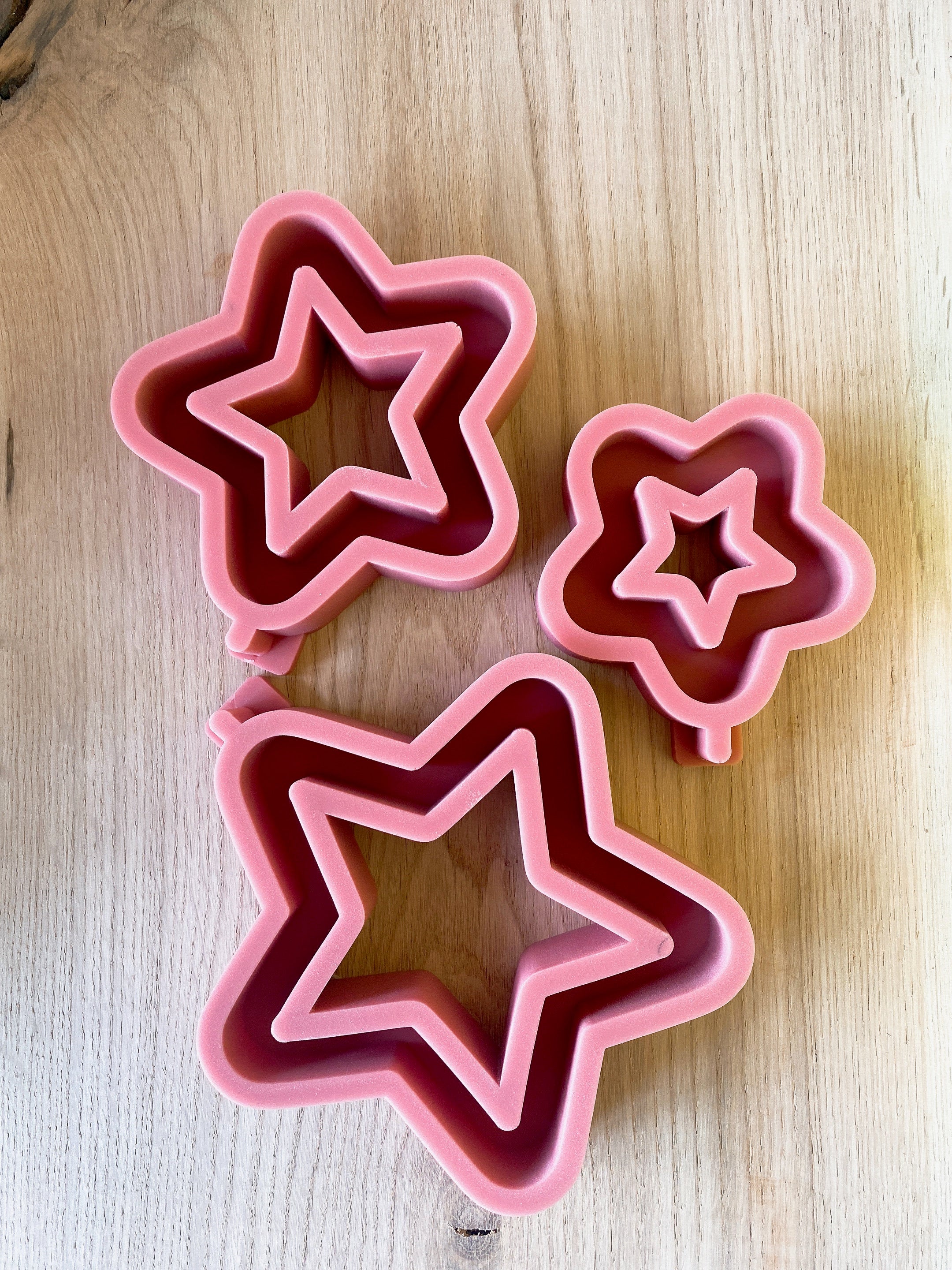 Silikon - Gießform - abgerundete Stern- offene Sterne - Weihnachtssterne