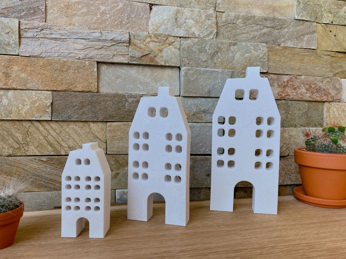 Silikon Giessform Lichthäuser mit Schornstein – Windlicht – Ansicht 3