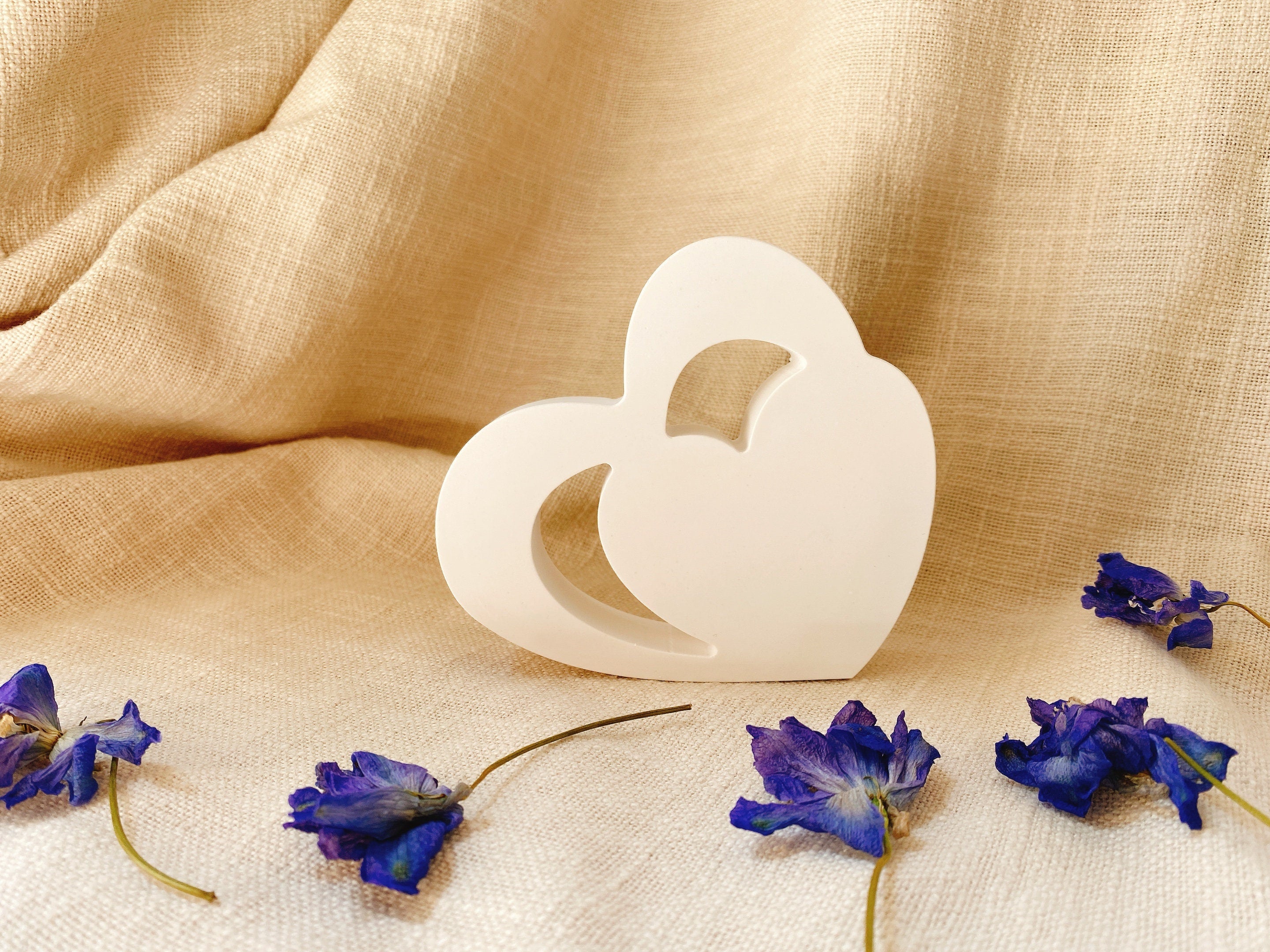 Silikon - Gießform - Doppelherzen -