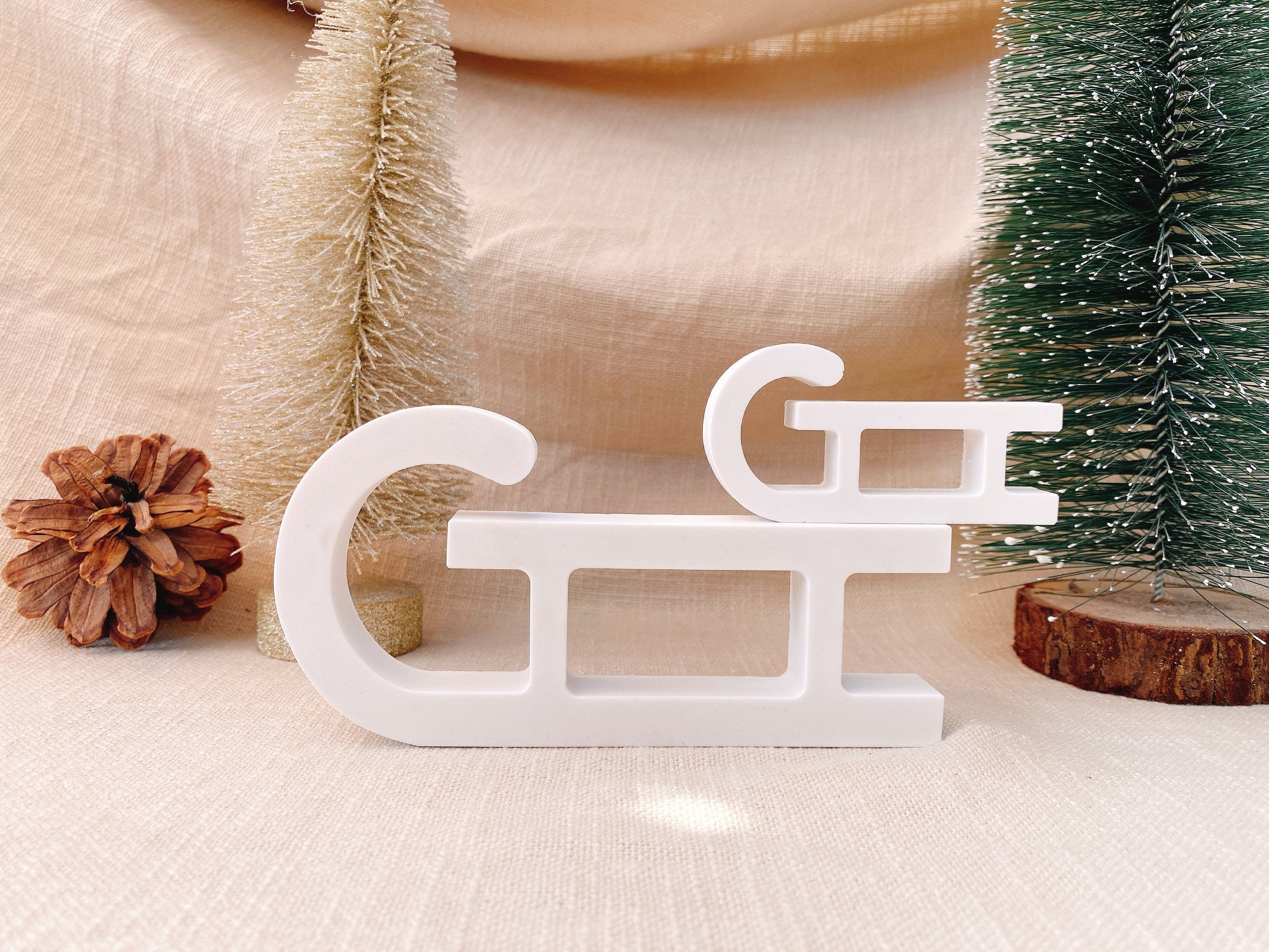 Silikon - Giessform - Schlitten - Weihnachtsschlitten -