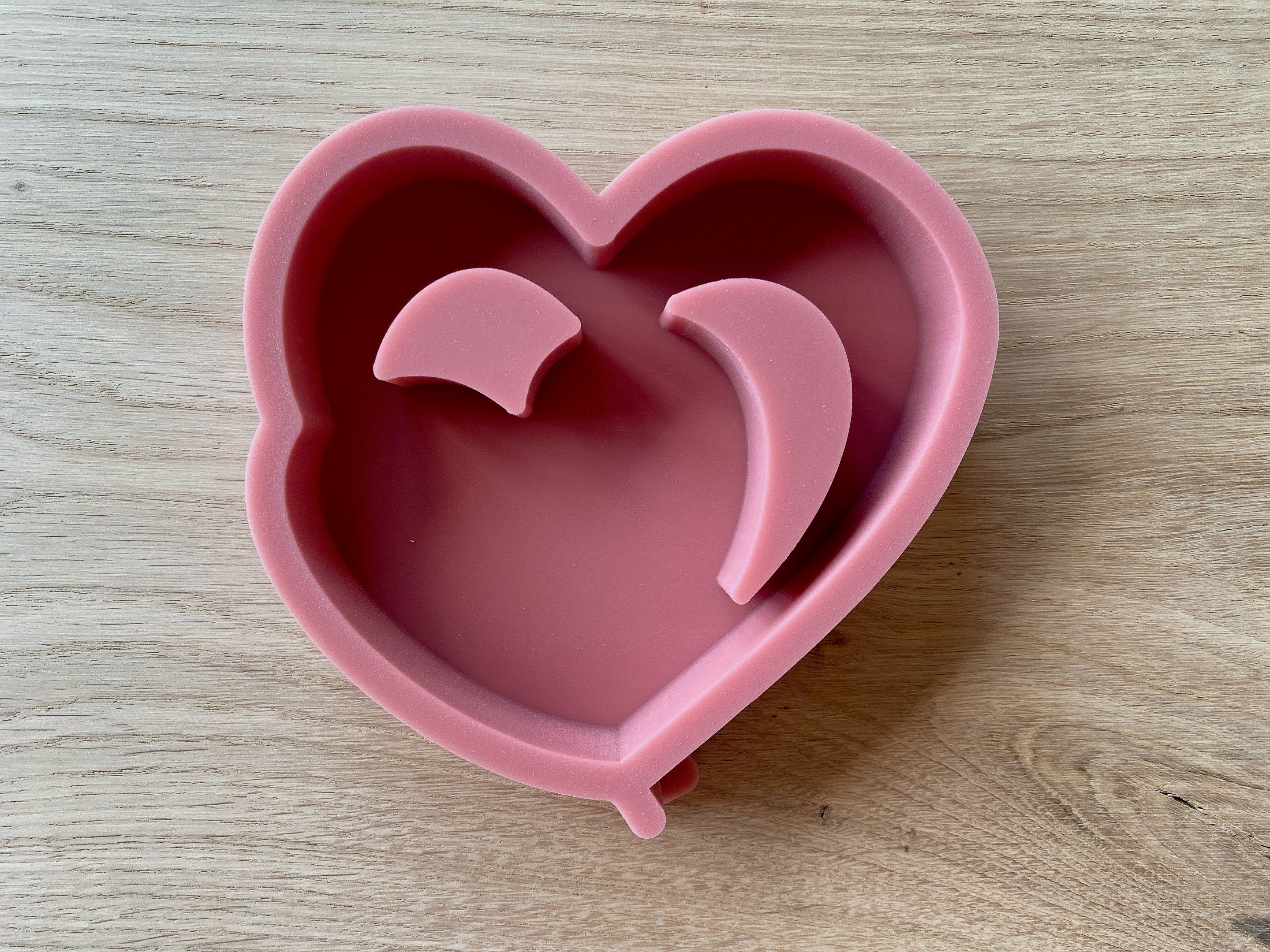 Silikon - Gießform - Doppelherzen -