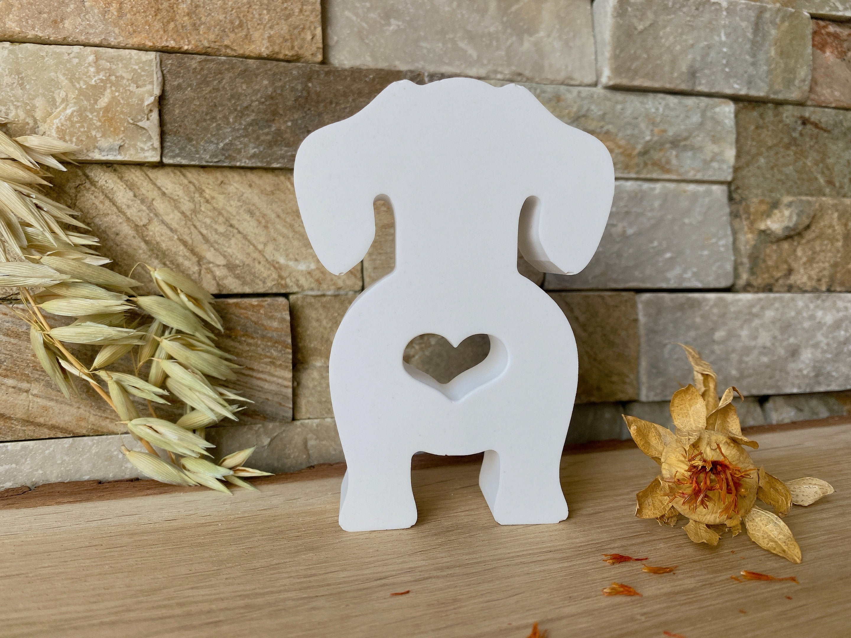 Silikon - Giessform - Hund mit Herz-