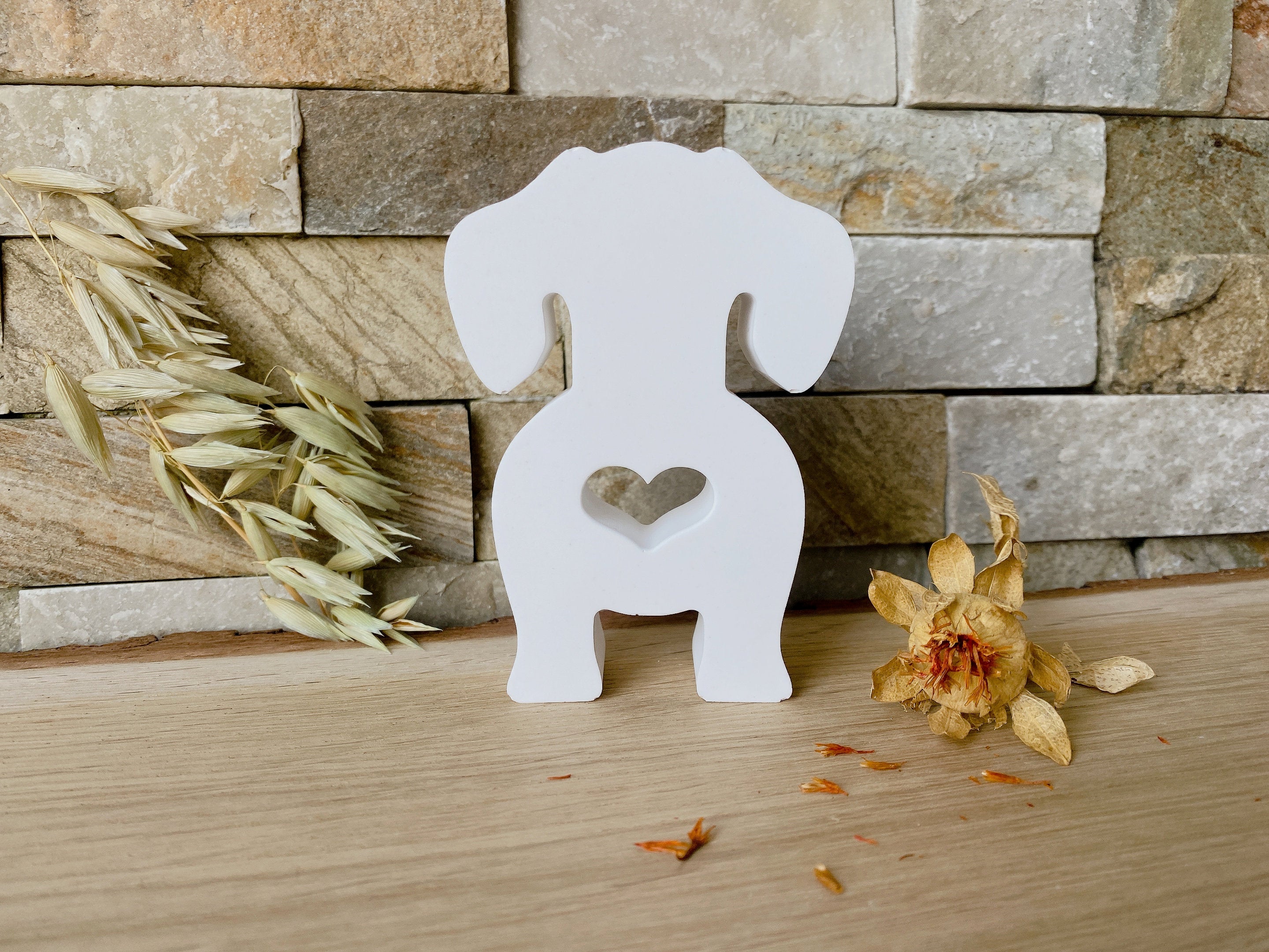 Silikon - Giessform - Hund mit Herz-