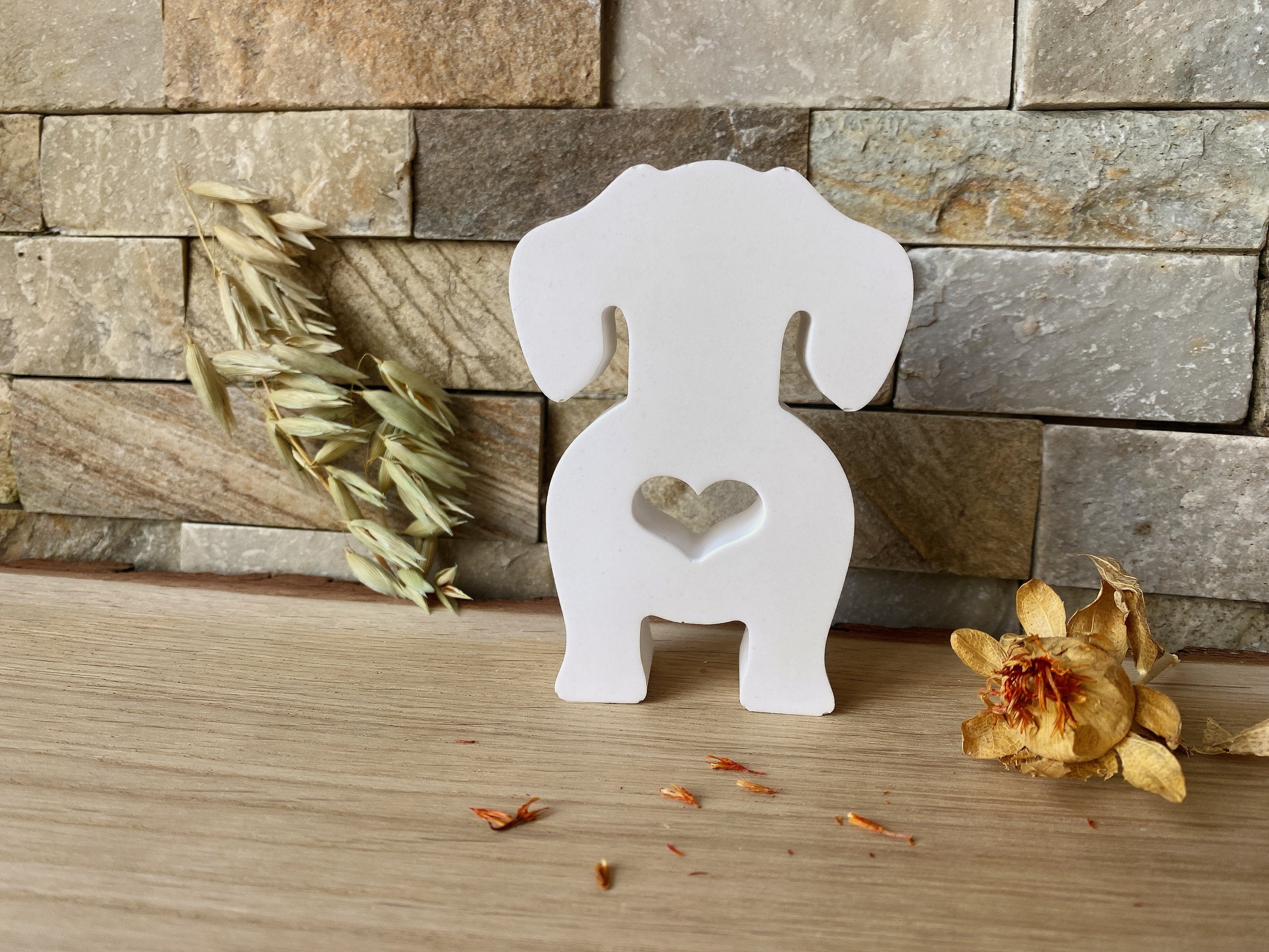 Silikon - Giessform - Hund mit Herz-