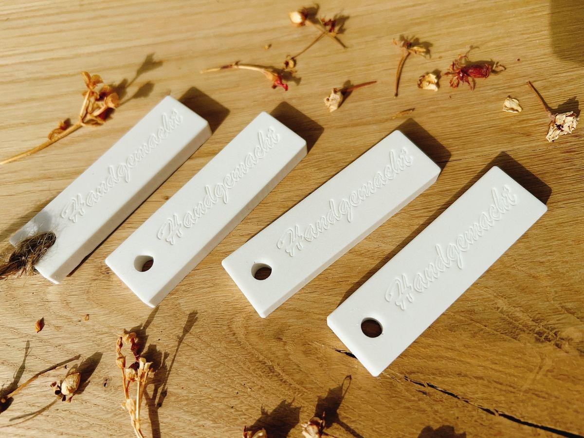 Silikon Gießform Verkaufsanhänger Anhänger Personalisiert Handgemacht 4er Set – Schrift – Ansicht 4