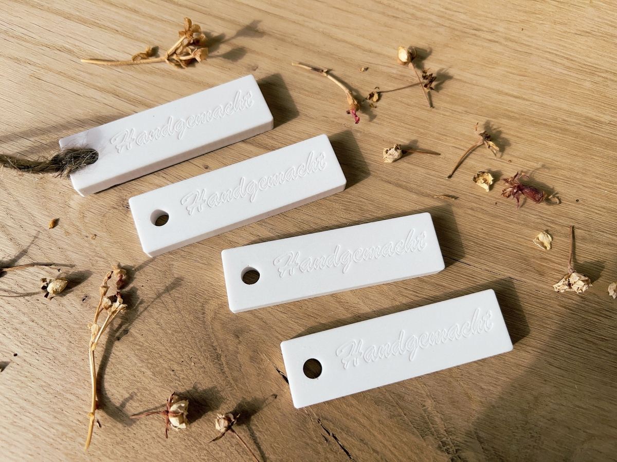 Silikon Gießform Verkaufsanhänger Anhänger Personalisiert Handgemacht 4er Set – Schrift – Ansicht 6