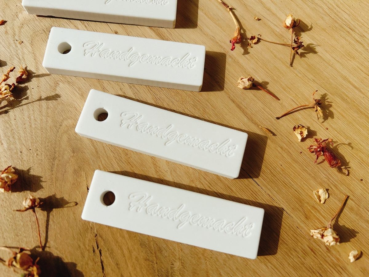 Silikon Gießform Verkaufsanhänger Anhänger Personalisiert Handgemacht 4er Set – Schrift – Ansicht 5