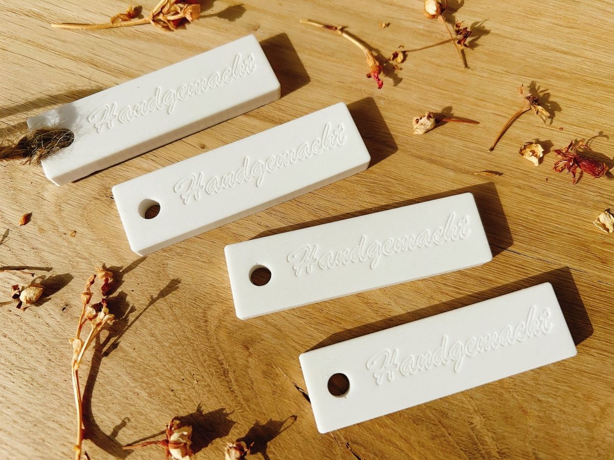 Silikon Gießform Verkaufsanhänger Anhänger Personalisiert Handgemacht 4er Set – Schrift – Ansicht 7