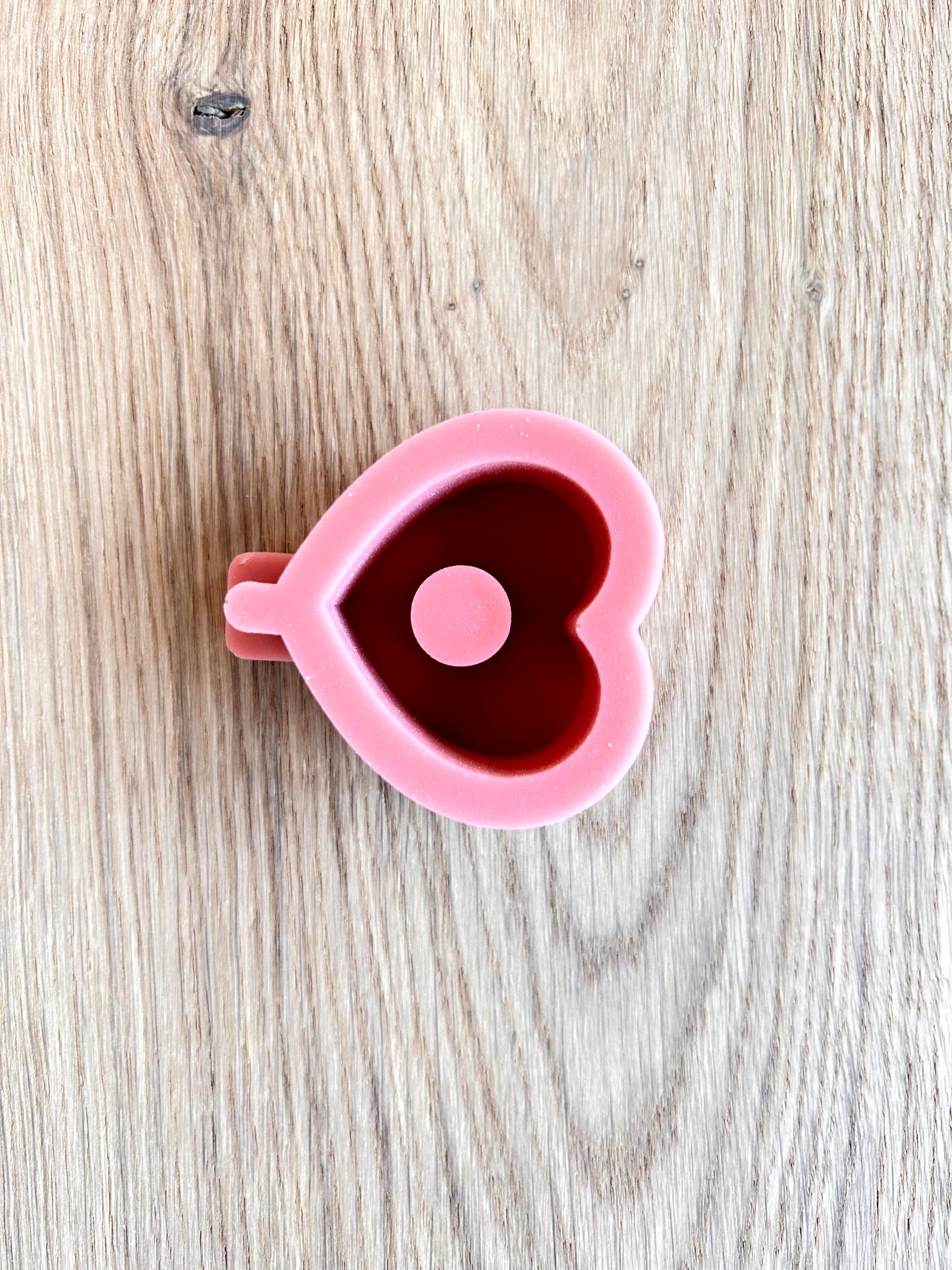 Silikon - Gießform - kleiner Herz Baumstabkerzenhalter - Geburtstagskerze -