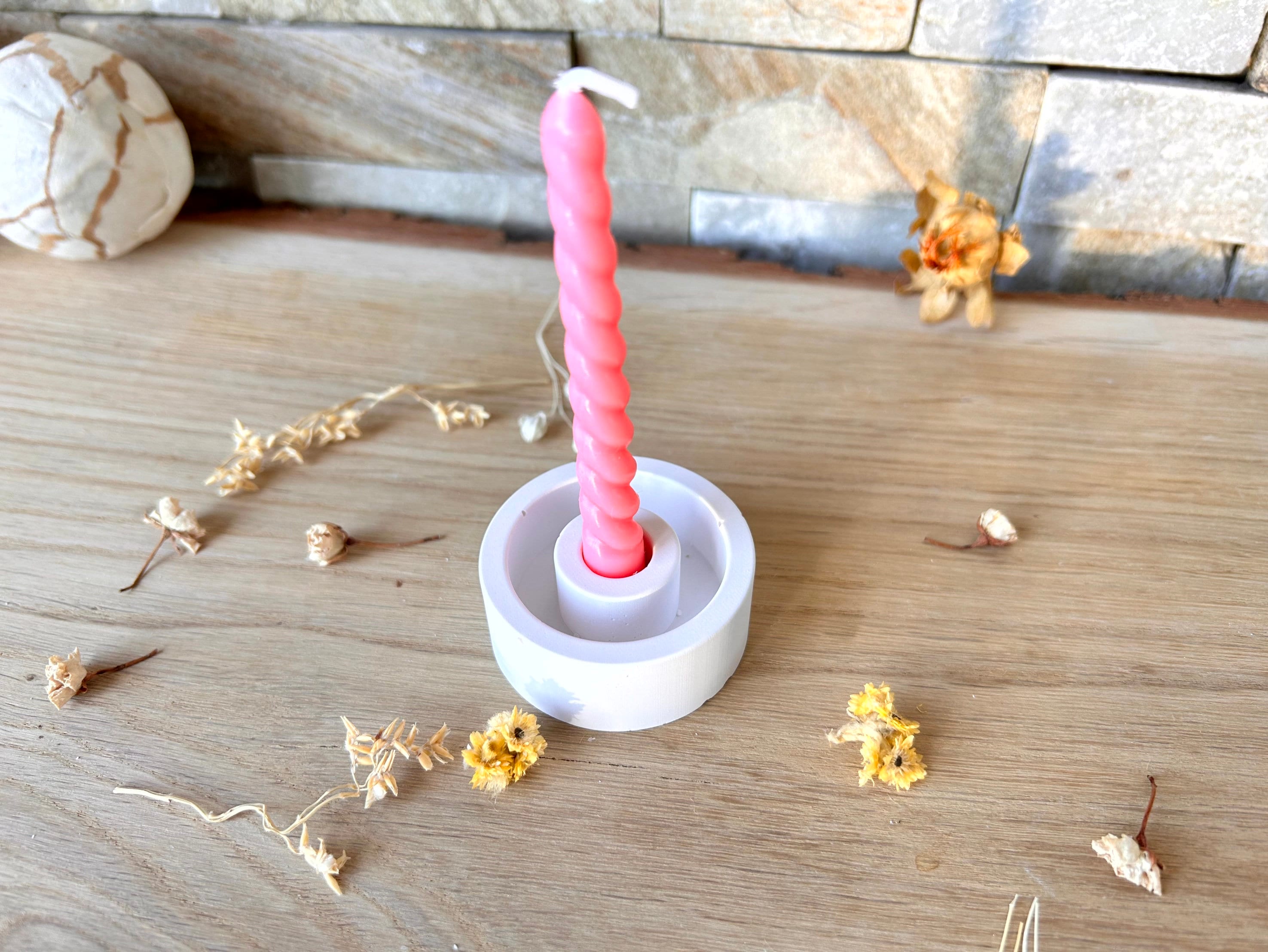 Silikon - Gießform - Stabkerzenteller für Baumstabkerzen  - Geburtstagskerze -