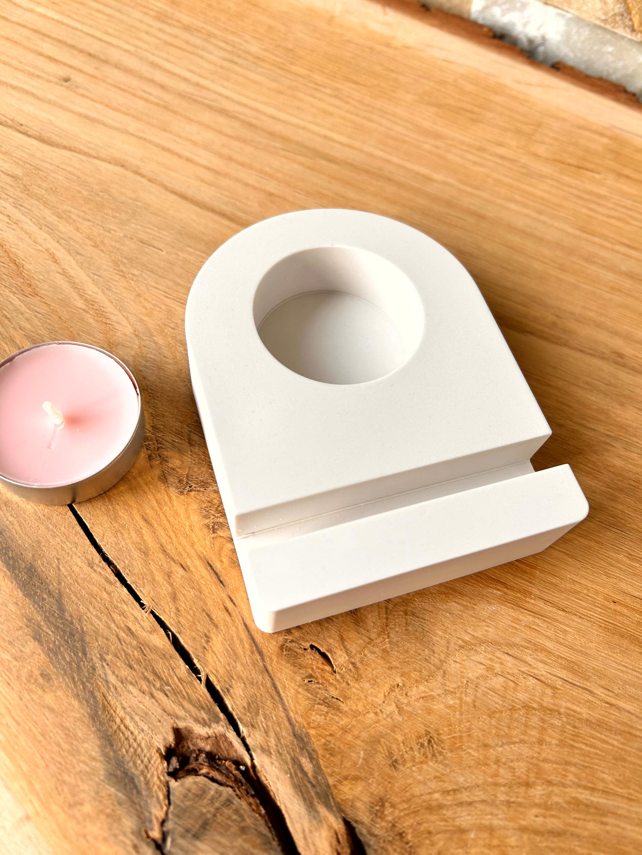 Silikon - Gießform - Teelichthalter mit Einschiebeöffnung -  Grundform -