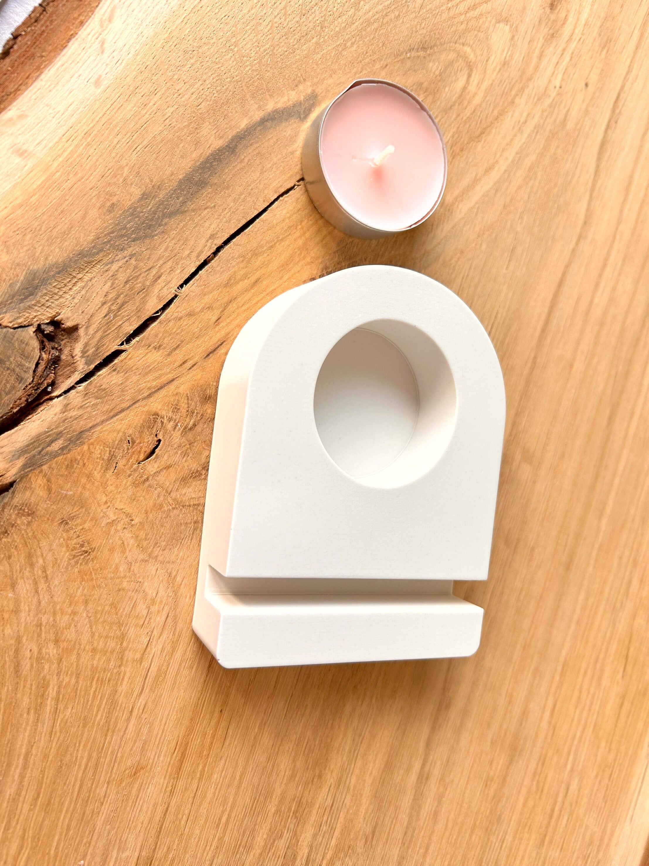 Silikon - Gießform - Teelichthalter mit Einschiebeöffnung -  Grundform -