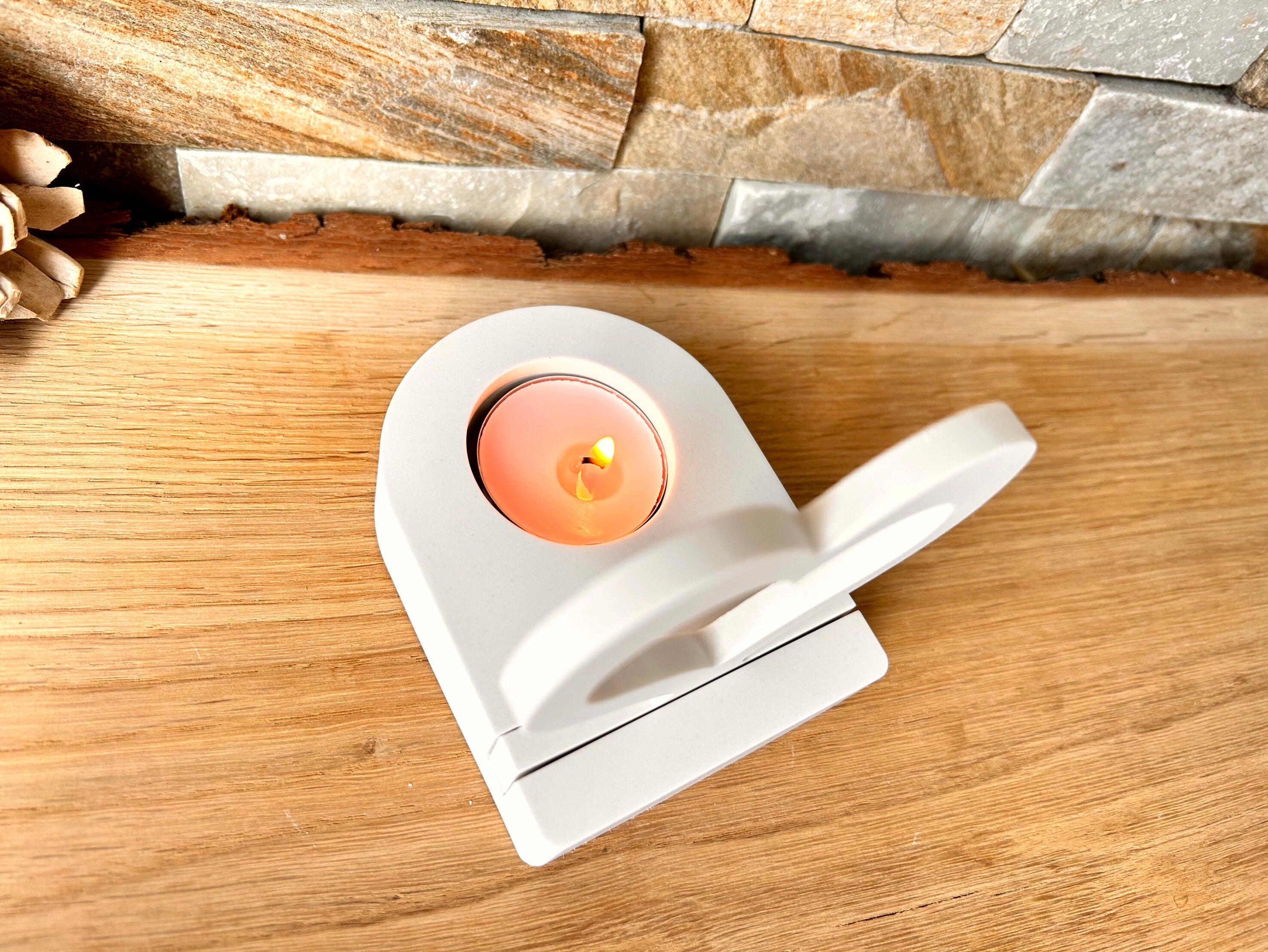 Silikon - Gießform - Teelichthalter mit Einschiebeöffnung - Grundform -