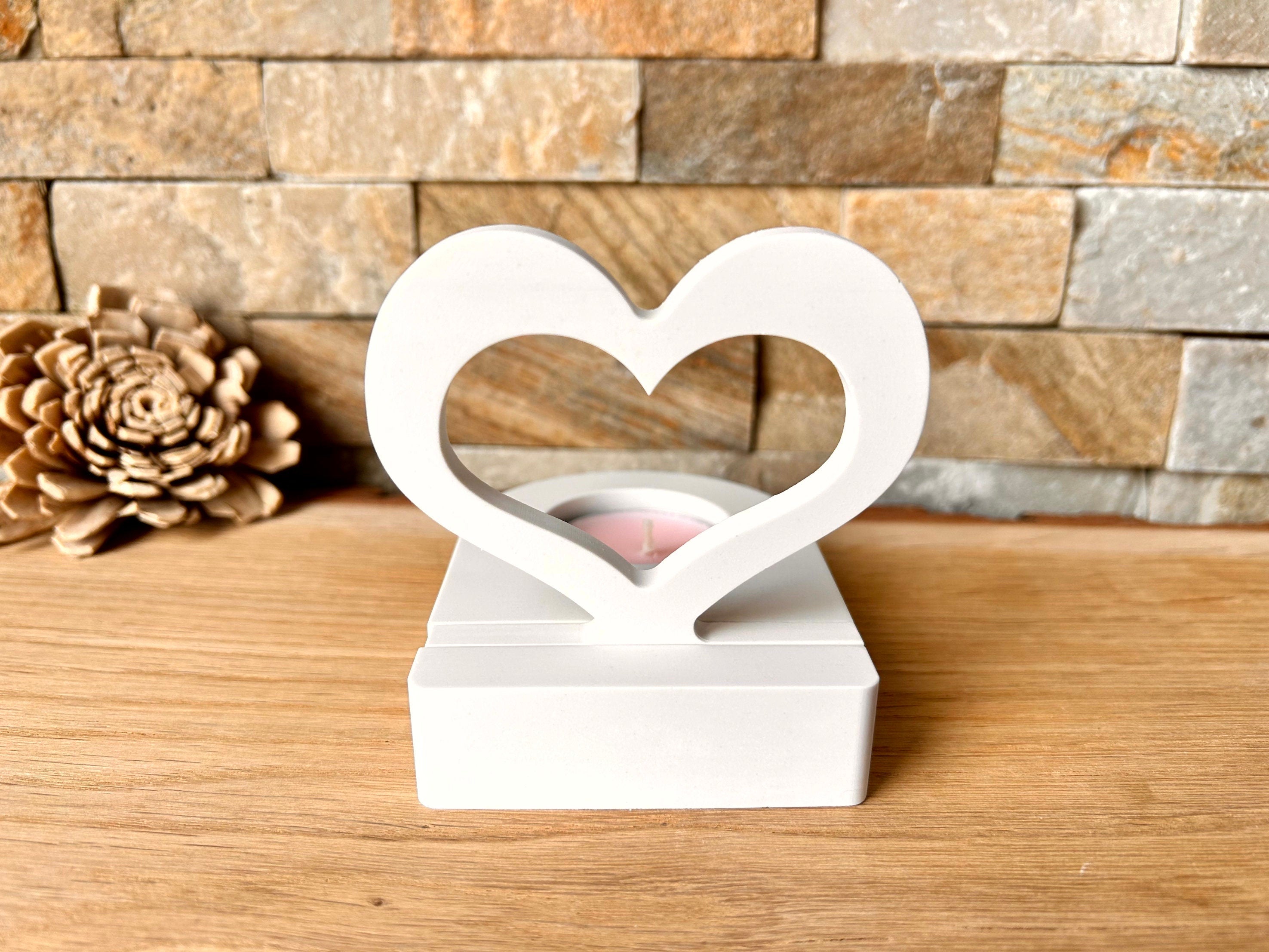 Silikon - Gießform - offenes Herz Einschieber für unseren Teelichthalter -