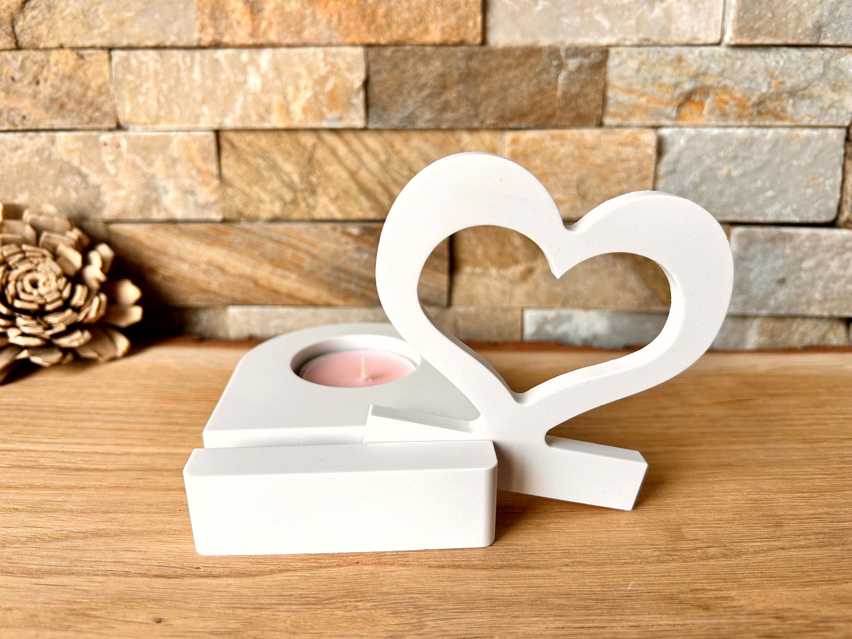 Silikon - Gießform - offenes Herz Einschieber für unseren Teelichthalter -