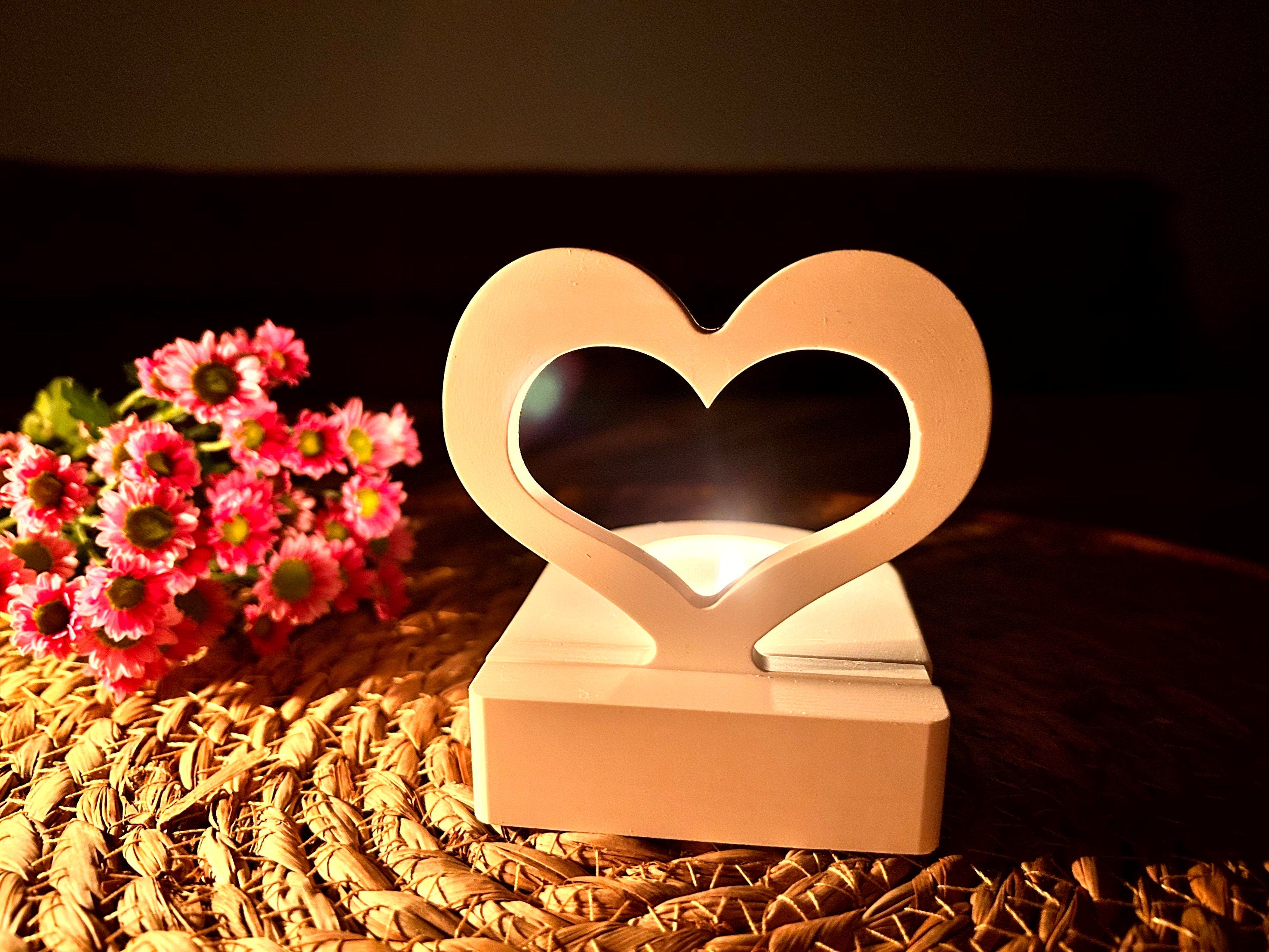 Silikon - Gießform - offenes Herz Einschieber für unseren Teelichthalter -