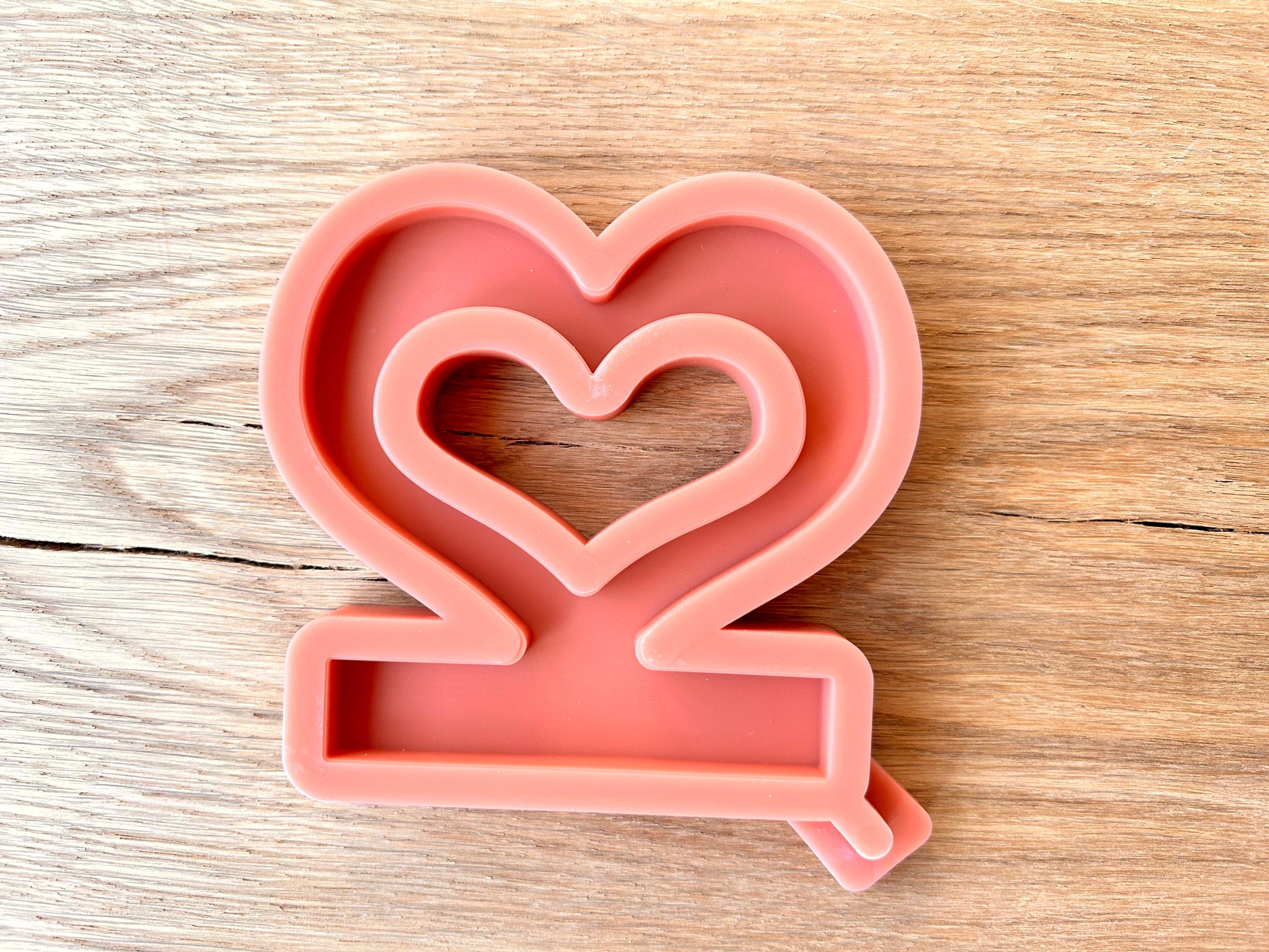Silikon - Gießform - offenes Herz Einschieber für unseren Teelichthalter -