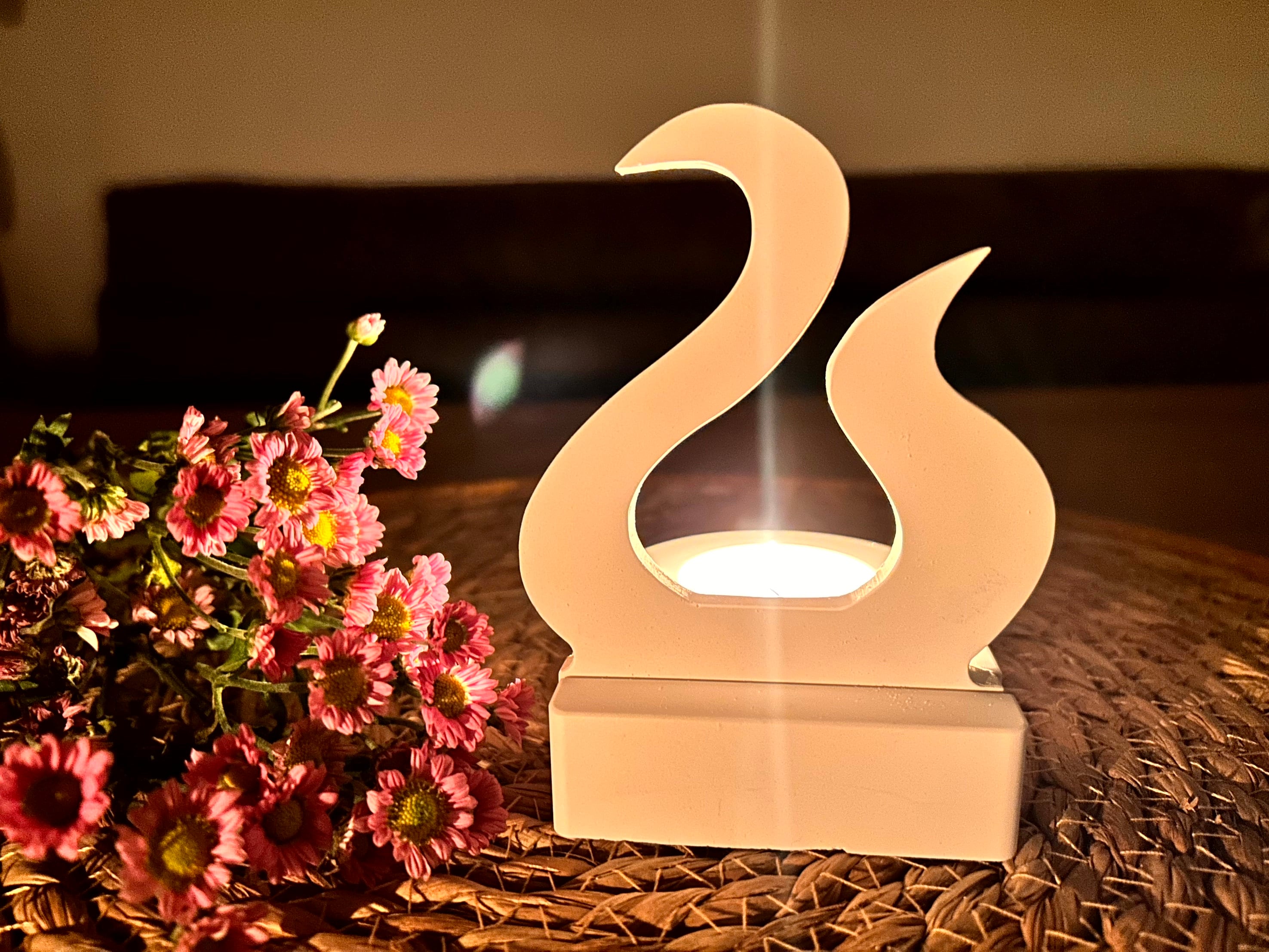 Silikon - Gießform - Doppelflamme Einschieber für unseren Teelichthalter  -