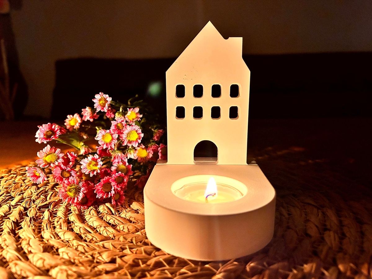 Silikon Gießform Lichthaus mit Schornstein 2 für unseren Teelichthalter – Kerzenhalter – Ansicht 8