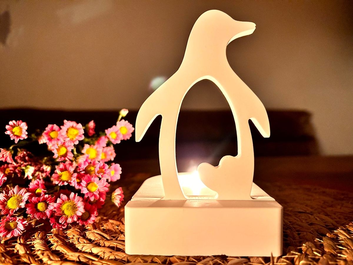 Silikon Gießform Pinguin für unseren Teelichthalter – Kerzenhalter