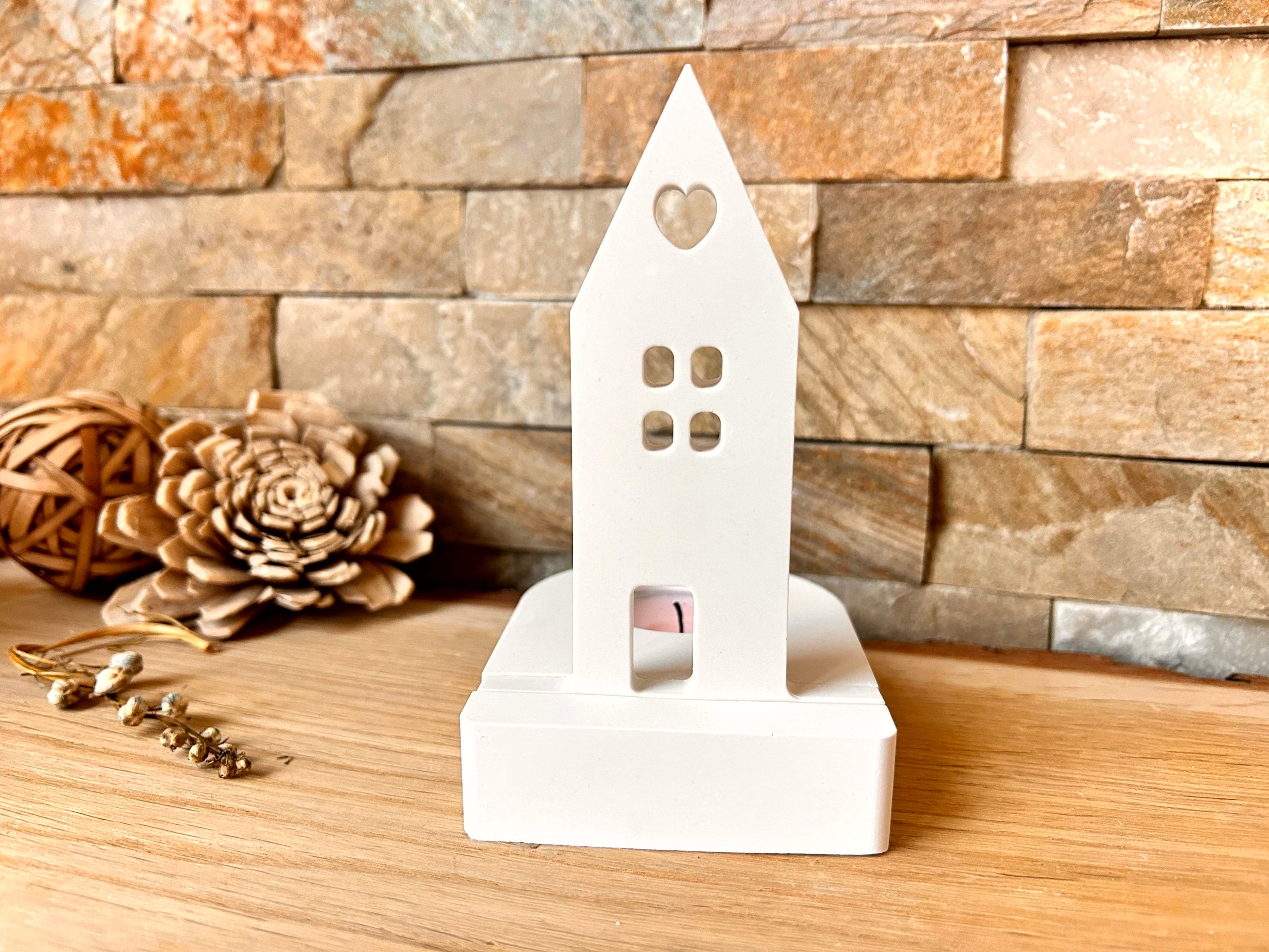 Silikon - Gießform - Lichthausherz Einschieber für unseren Teelichthalter -