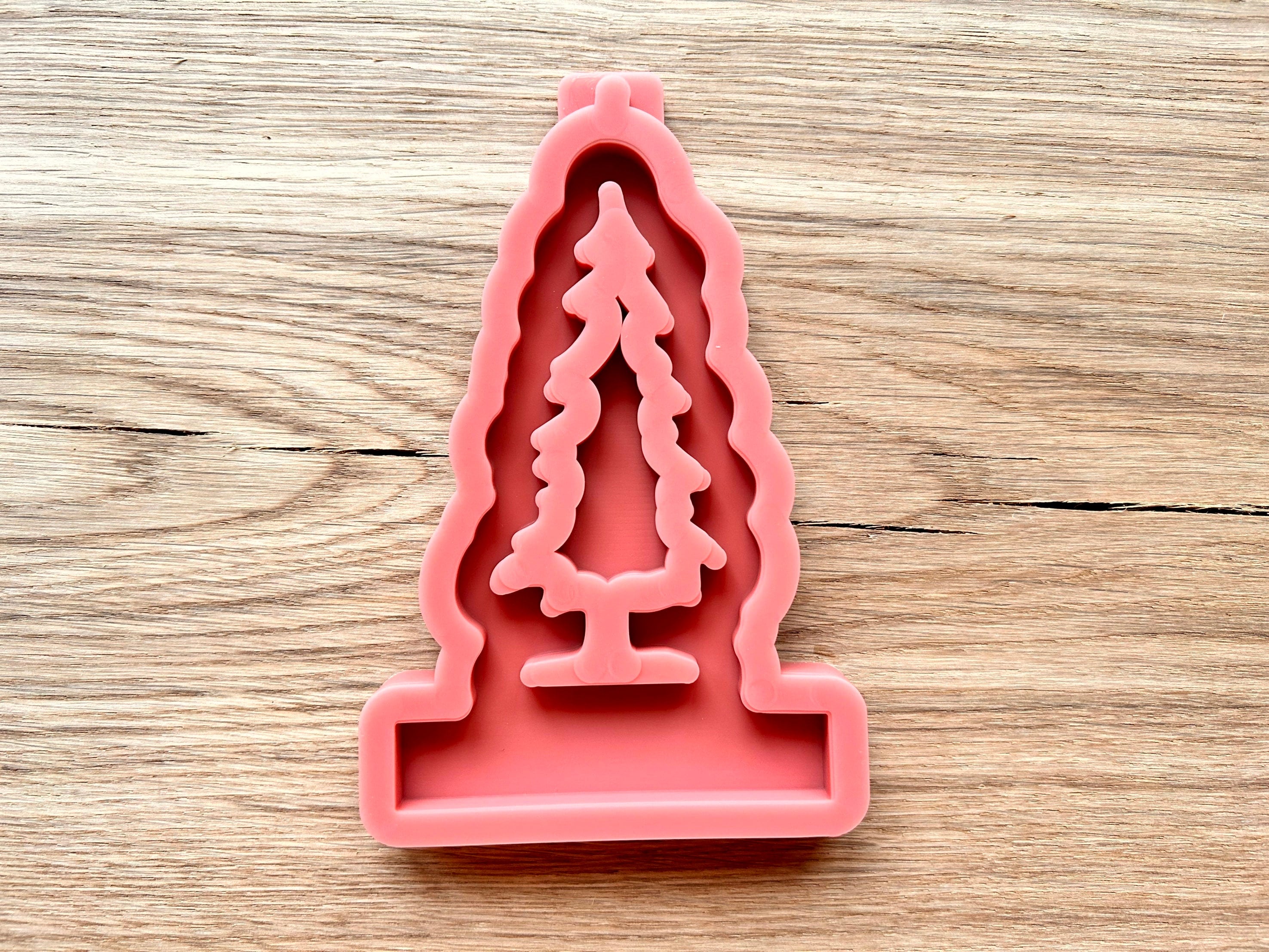 Silikon - Gießform -Tannenbaum 4 Einschieber für unseren Teelichthalter -