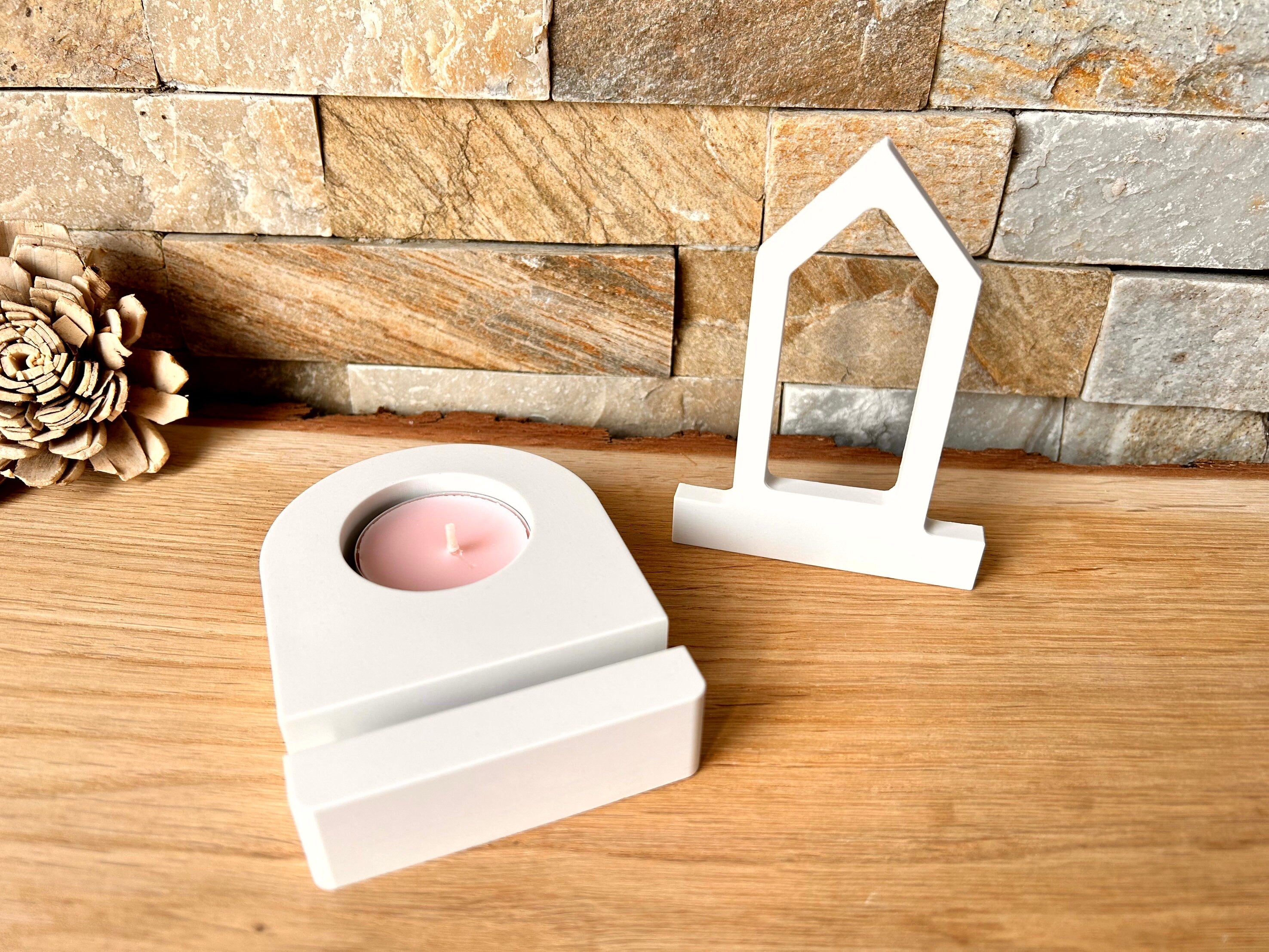 Silikon - Gießform - Teelichthalter mit Einschiebeöffnung - Grundform -