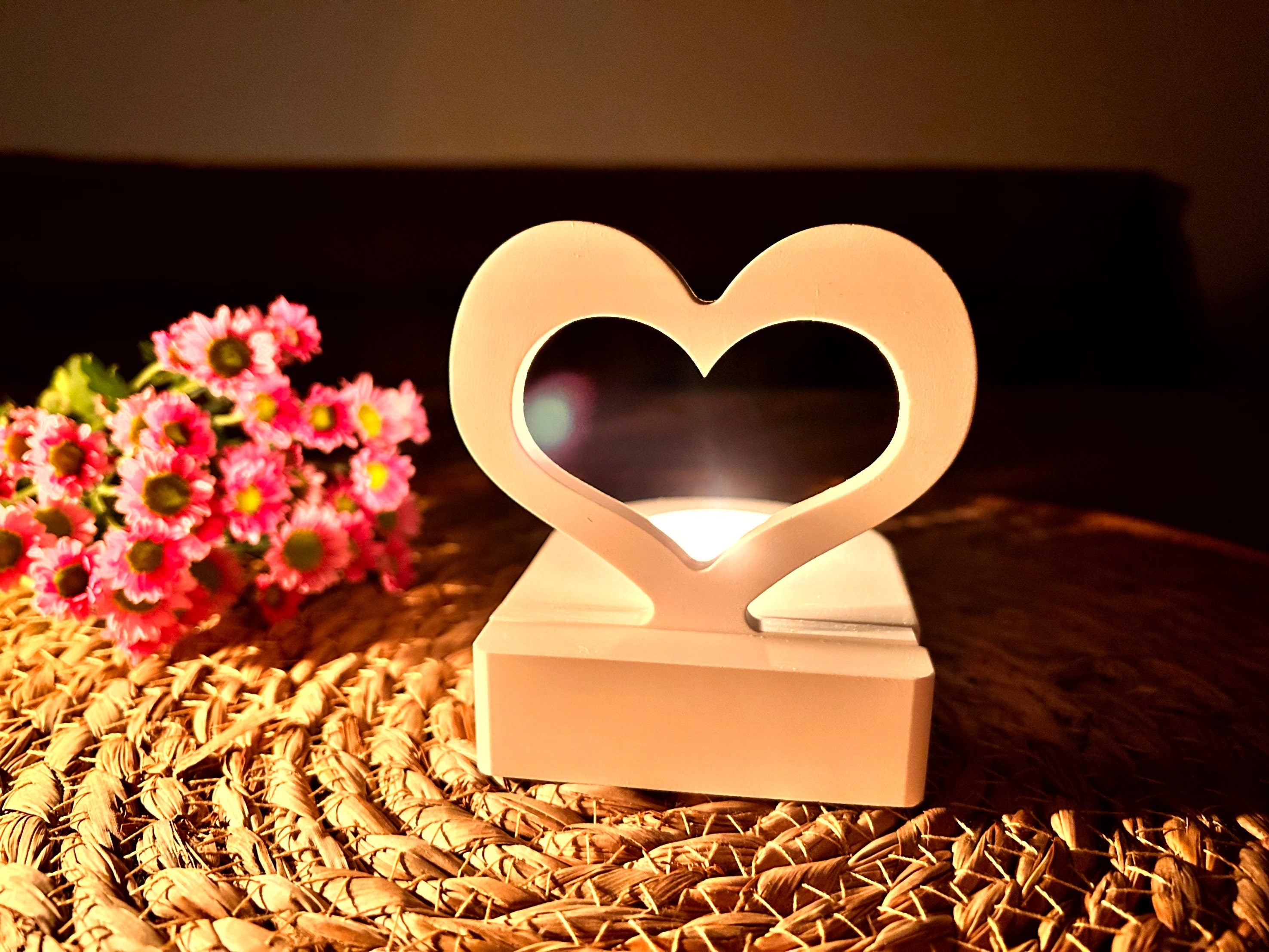 Silikon - Gießform - offenes Herz Einschieber für unseren Teelichthalter -