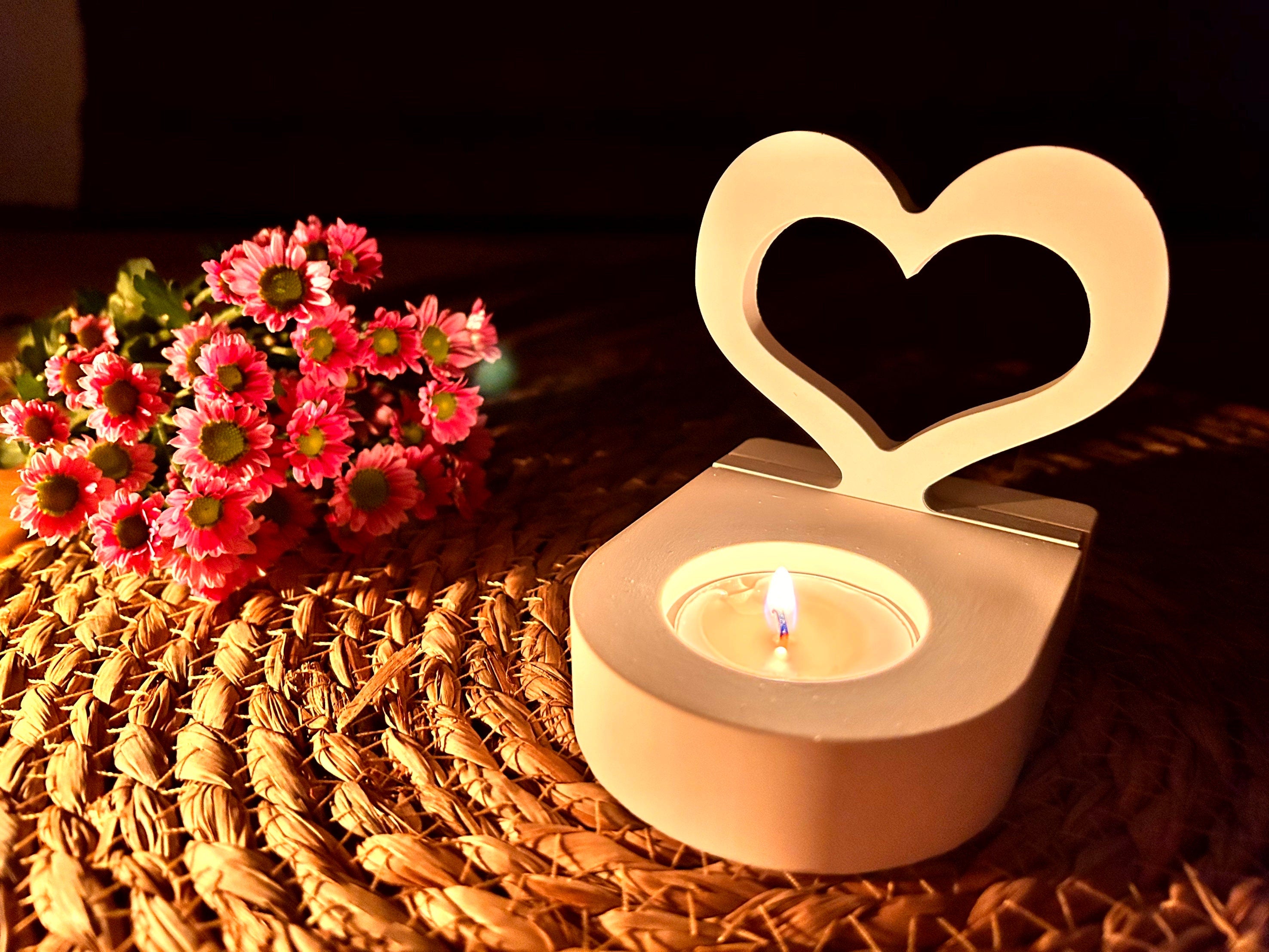 Silikon - Gießform - offenes Herz Einschieber für unseren Teelichthalter -