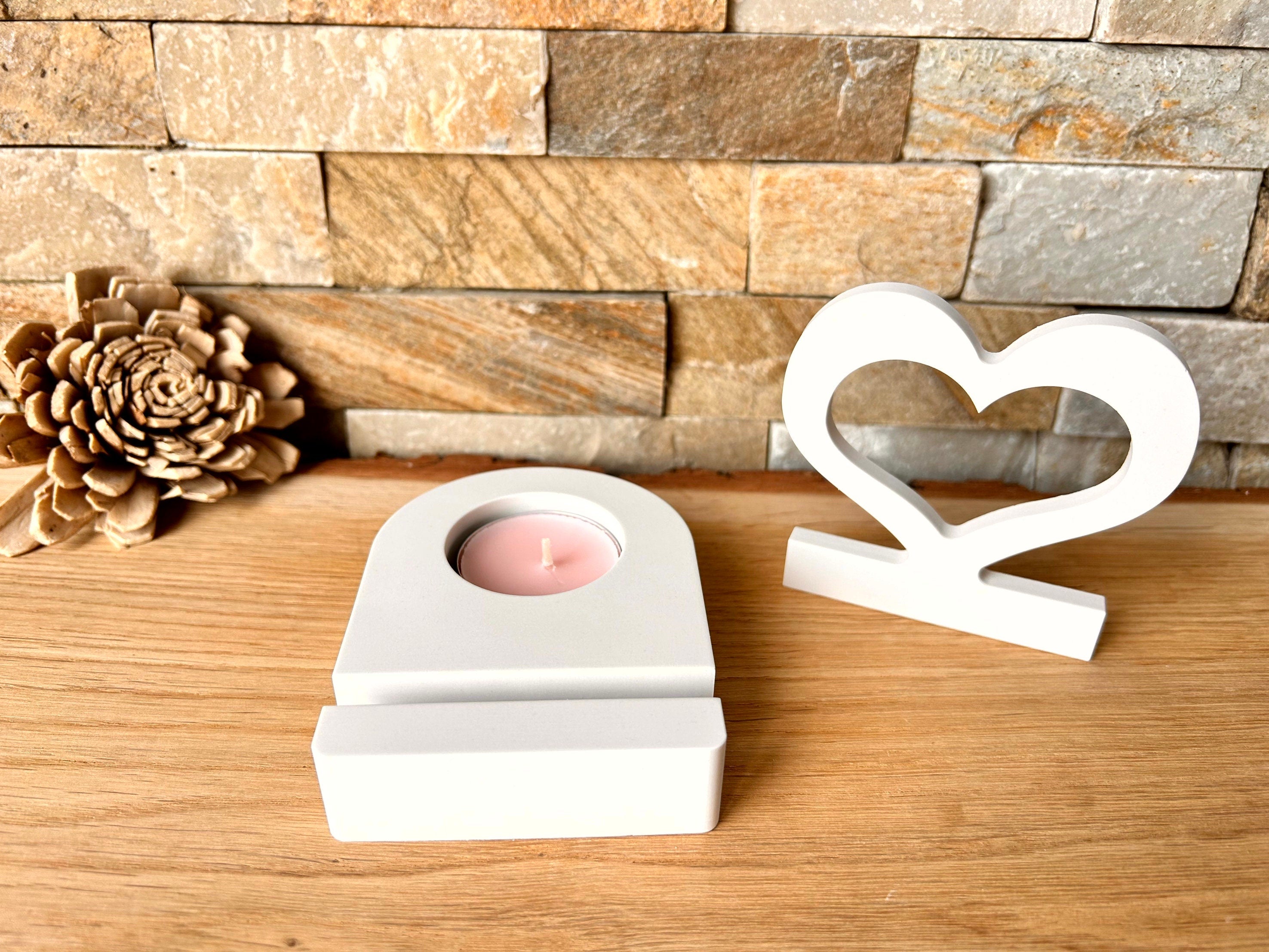 Silikon - Gießform - offenes Herz Einschieber für unseren Teelichthalter -