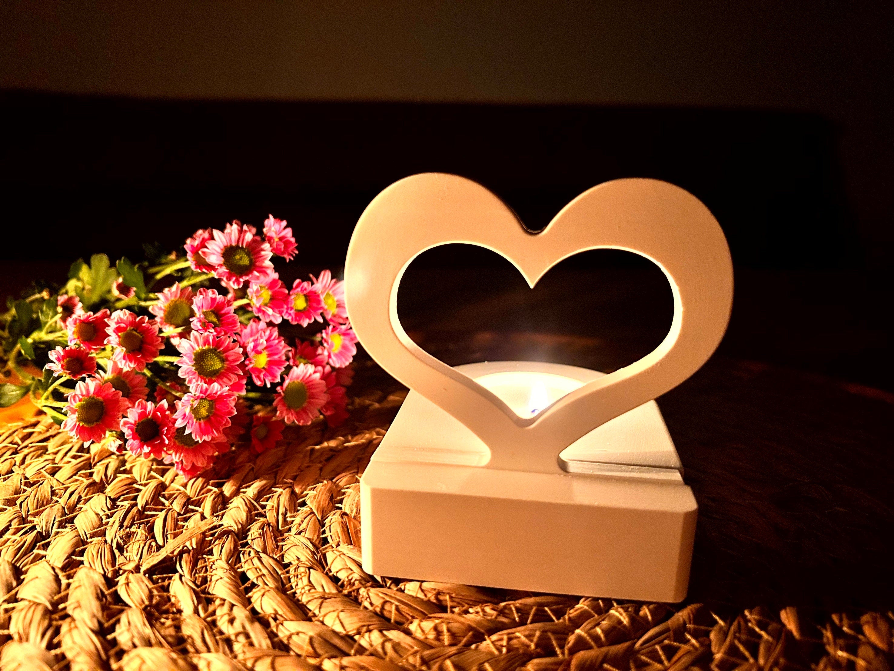 Silikon - Gießform - offenes Herz Einschieber für unseren Teelichthalter -